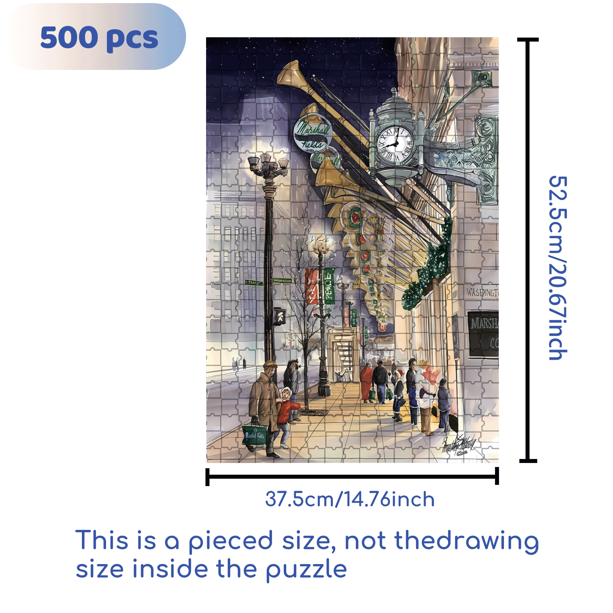 Christmas Eve 3 500pcs/1000pcs Jigsaw Puzzle, Scratch-Resistant, Interactive Family Game & Brain-Boosting DIY Decor, Perfect for Halloween, Christmas & New Year Gifts, Family Puzzle Game