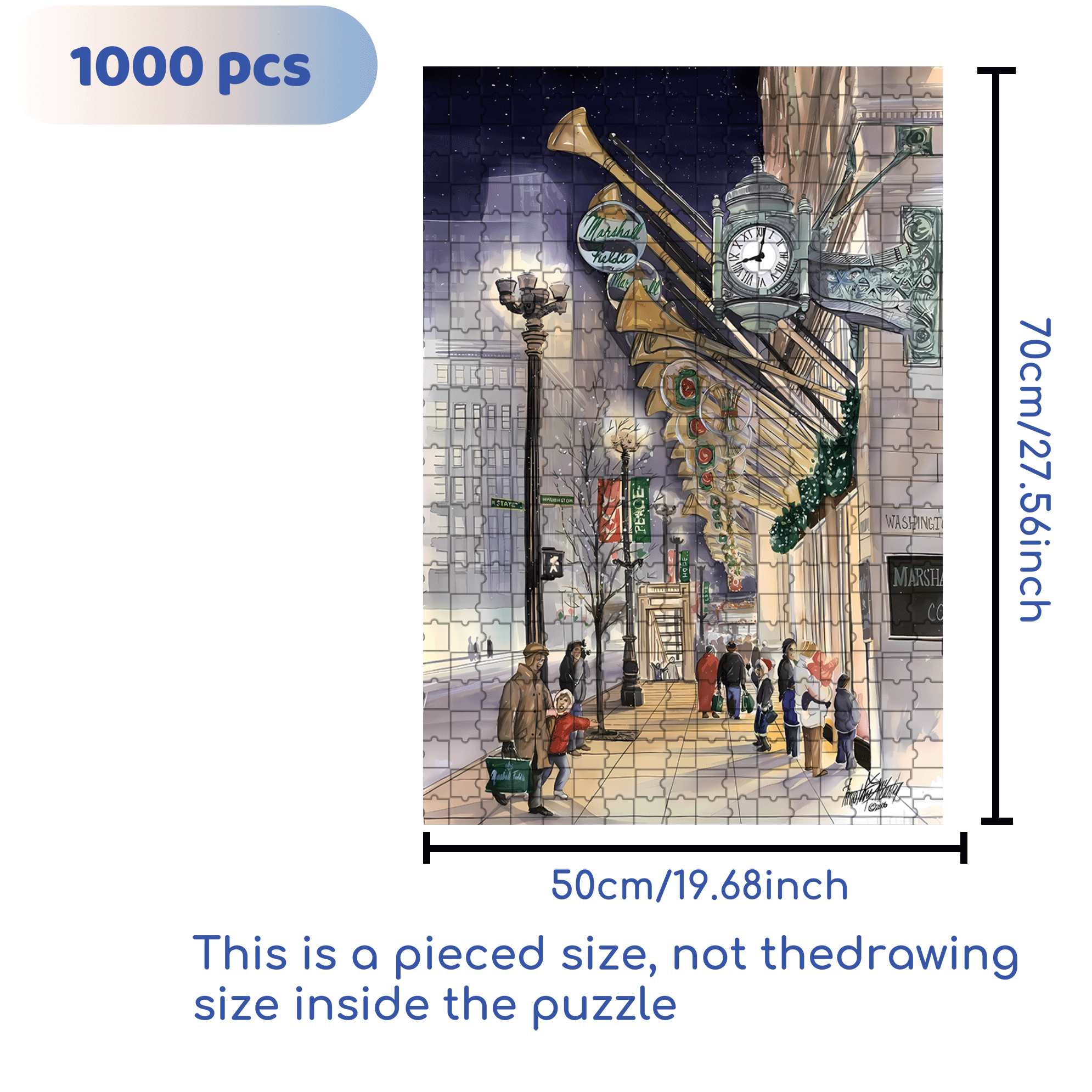 Christmas Eve 3 500pcs/1000pcs Jigsaw Puzzle, Scratch-Resistant, Interactive Family Game & Brain-Boosting DIY Decor, Perfect for Halloween, Christmas & New Year Gifts, Family Puzzle Game