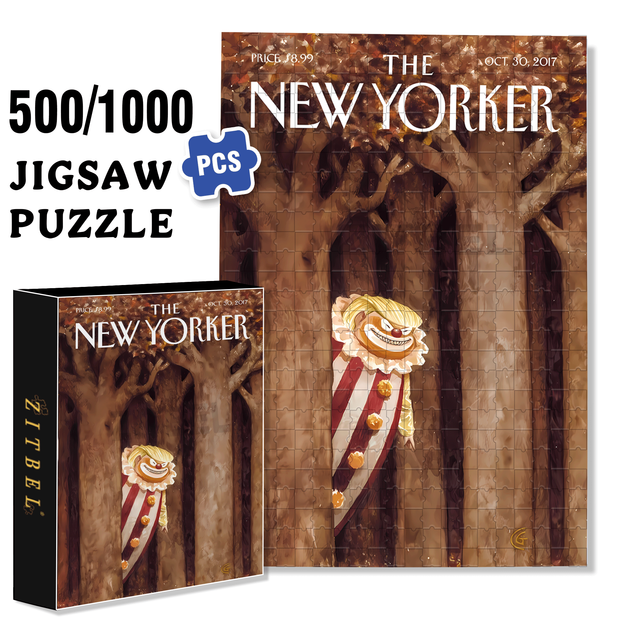 Chuckle 500pcs/1000pcs Jigsaw Puzzle, Scratch-Resistant, Interactive Family Game & Brain-Boosting DIY Decor, Perfect for Halloween, Christmas & New Year Gifts, Family Puzzle Game