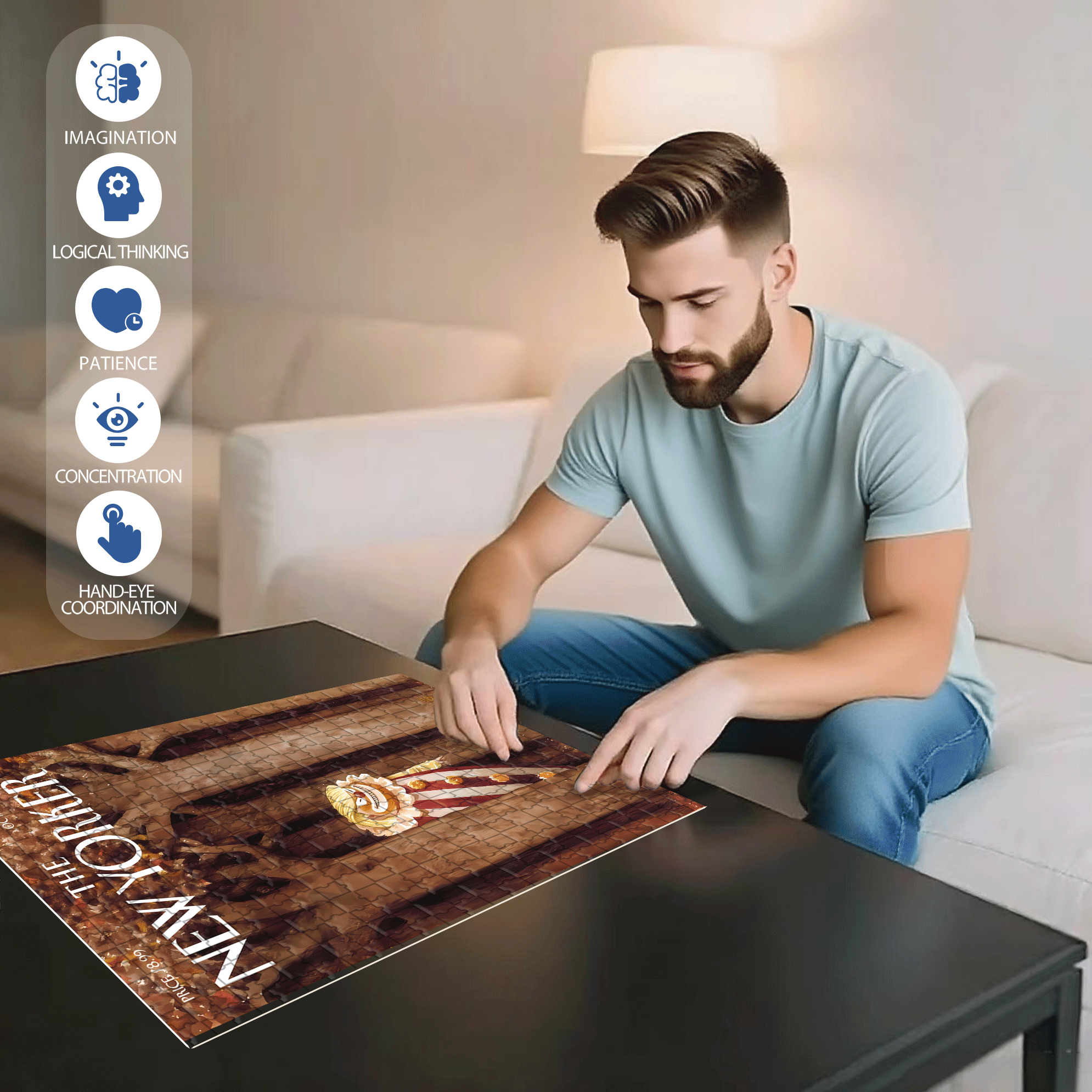 Chuckle 500pcs/1000pcs Jigsaw Puzzle, Scratch-Resistant, Interactive Family Game & Brain-Boosting DIY Decor, Perfect for Halloween, Christmas & New Year Gifts, Family Puzzle Game