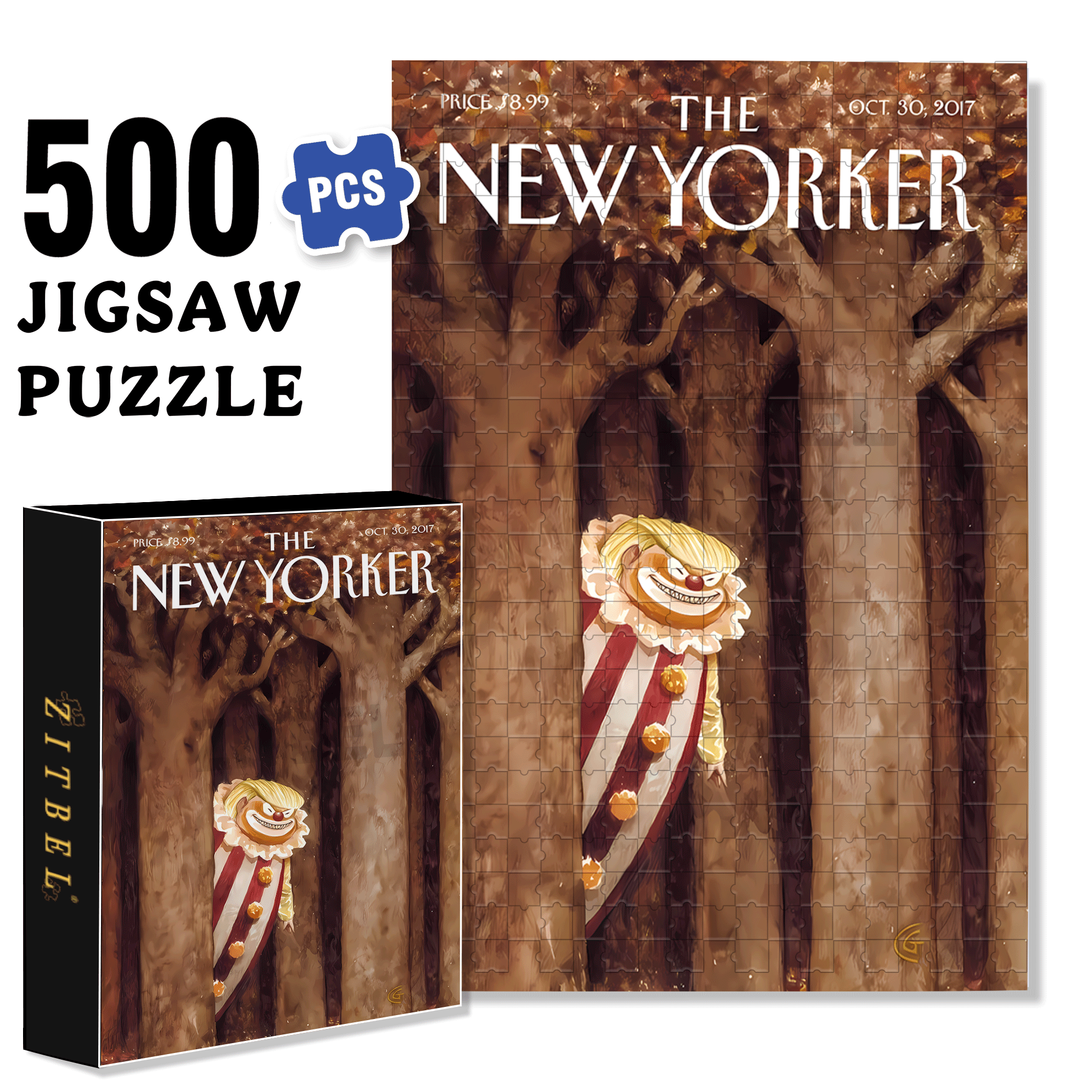 Chuckle 500pcs/1000pcs Jigsaw Puzzle, Scratch-Resistant, Interactive Family Game & Brain-Boosting DIY Decor, Perfect for Halloween, Christmas & New Year Gifts, Family Puzzle Game