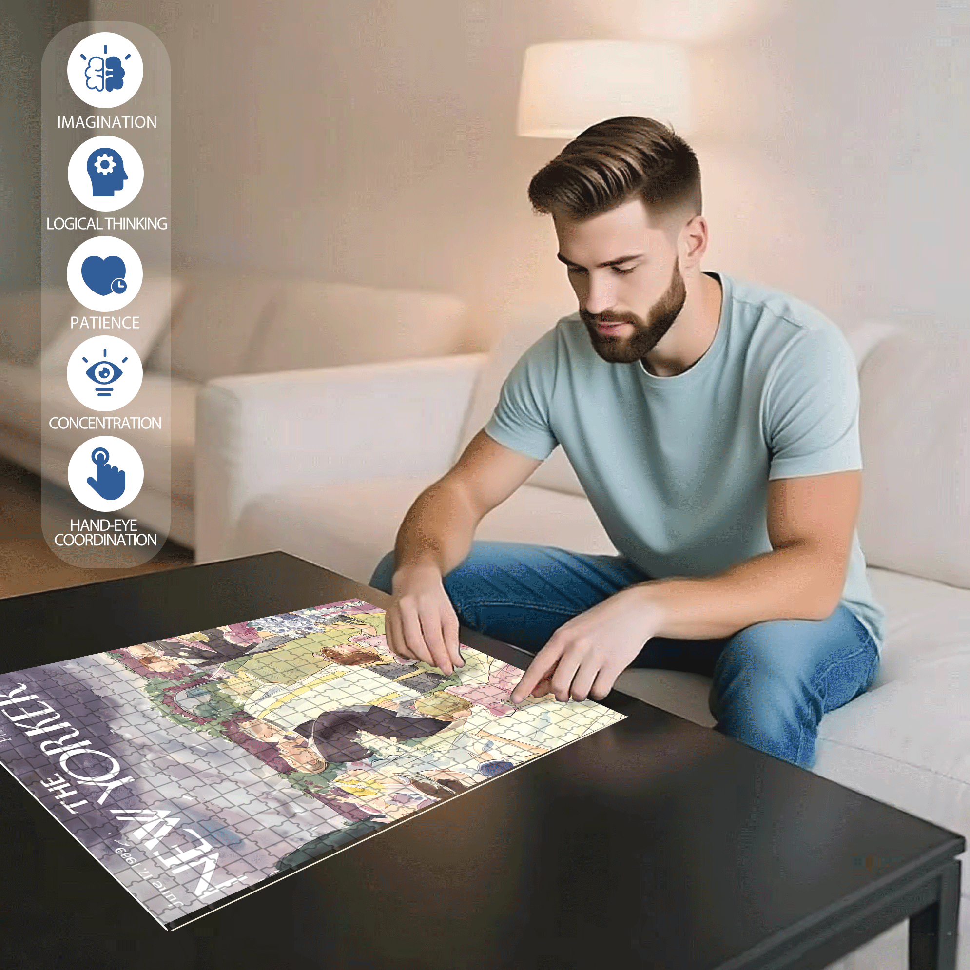 Dark Clouds Gathered 500pcs/1000pcs Jigsaw Puzzle, Scratch-Resistant, Interactive Family Game & Brain-Boosting DIY Decor, Perfect for Halloween, Christmas & New Year Gifts, Family Puzzle Game
