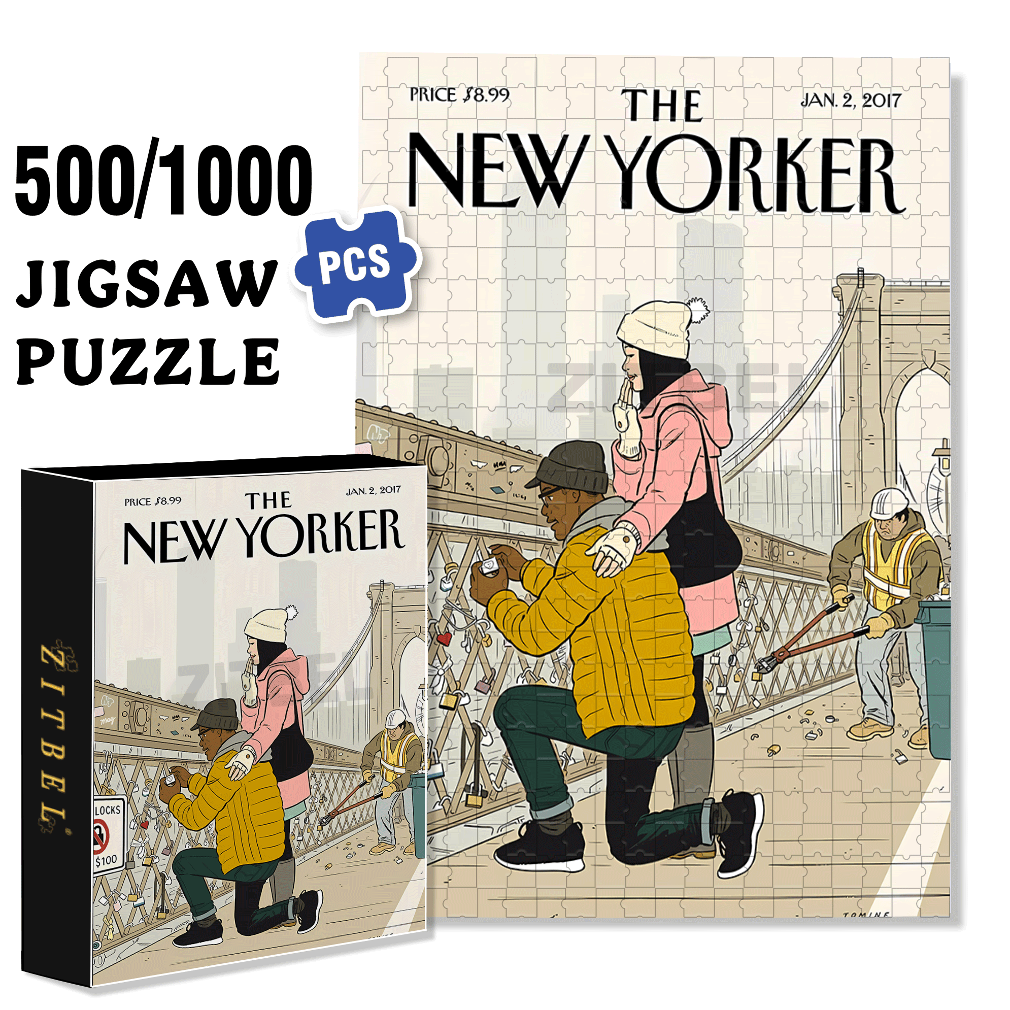 Do Not Lock 500pcs/1000pcs Jigsaw Puzzle, Scratch-Resistant, Interactive Family Game & Brain-Boosting DIY Decor, Perfect for Halloween, Christmas & New Year Gifts, Family Puzzle Game