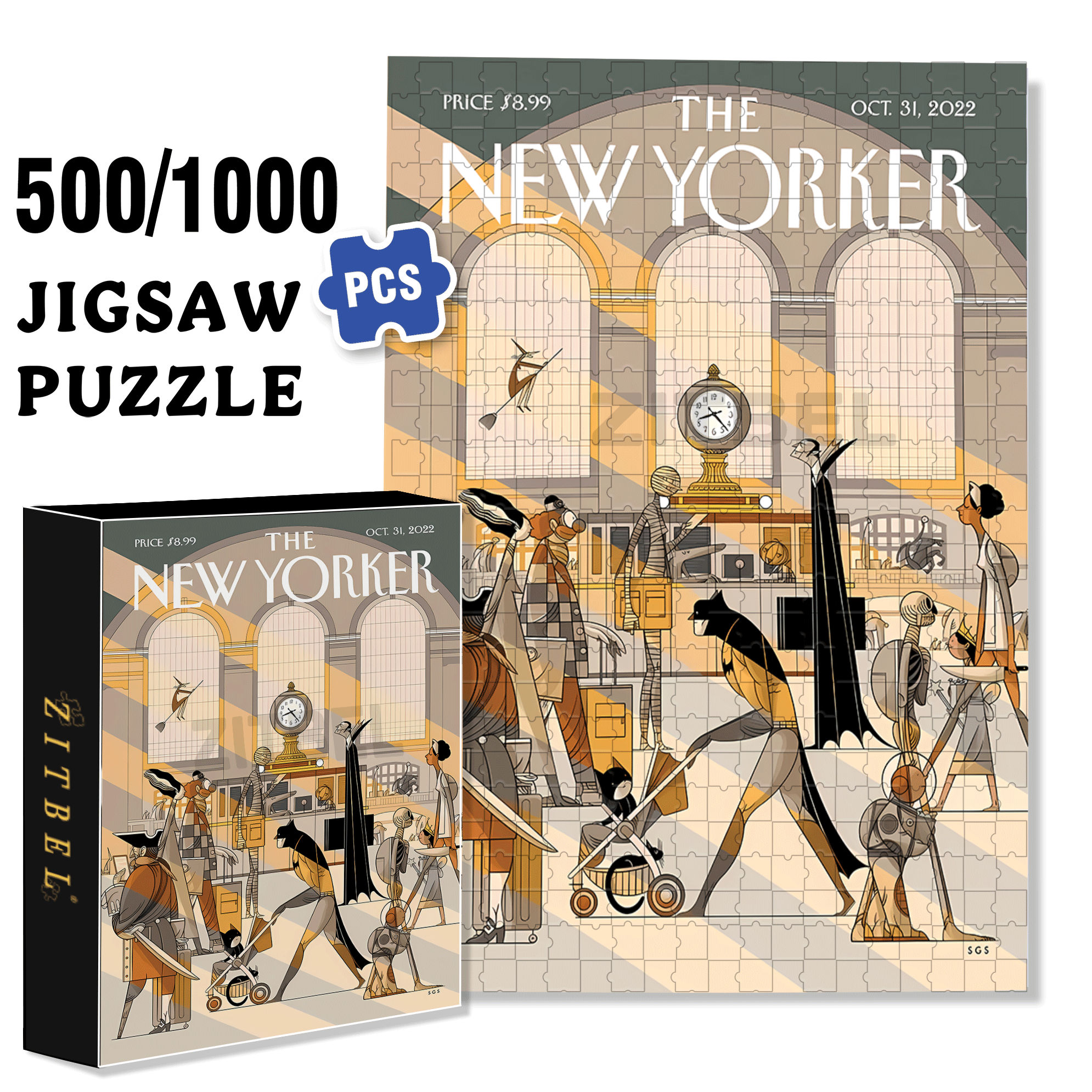 Eight Twenty-three 500pcs/1000pcs Jigsaw Puzzle, Scratch-Resistant, Interactive Family Game & Brain-Boosting DIY Decor, Perfect for Halloween, Christmas & New Year Gifts, Family Puzzle Game