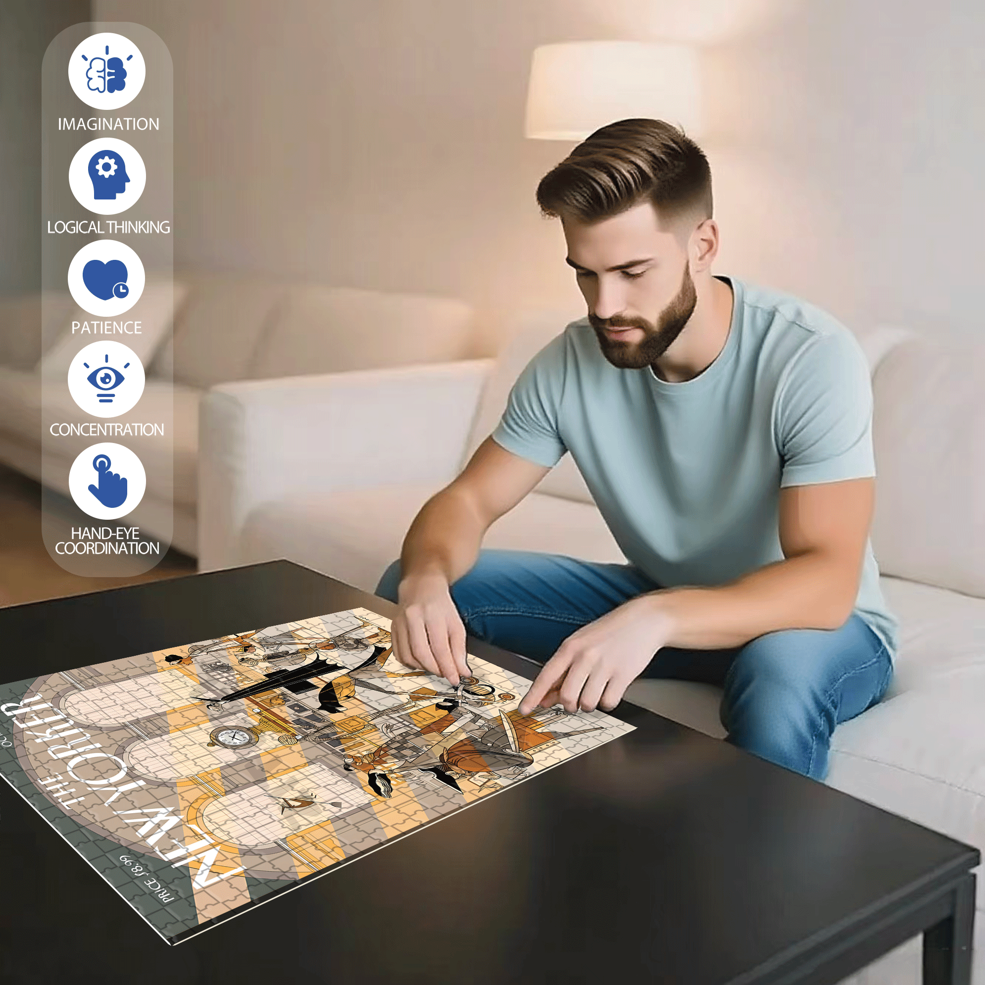 Eight Twenty-three 500pcs/1000pcs Jigsaw Puzzle, Scratch-Resistant, Interactive Family Game & Brain-Boosting DIY Decor, Perfect for Halloween, Christmas & New Year Gifts, Family Puzzle Game
