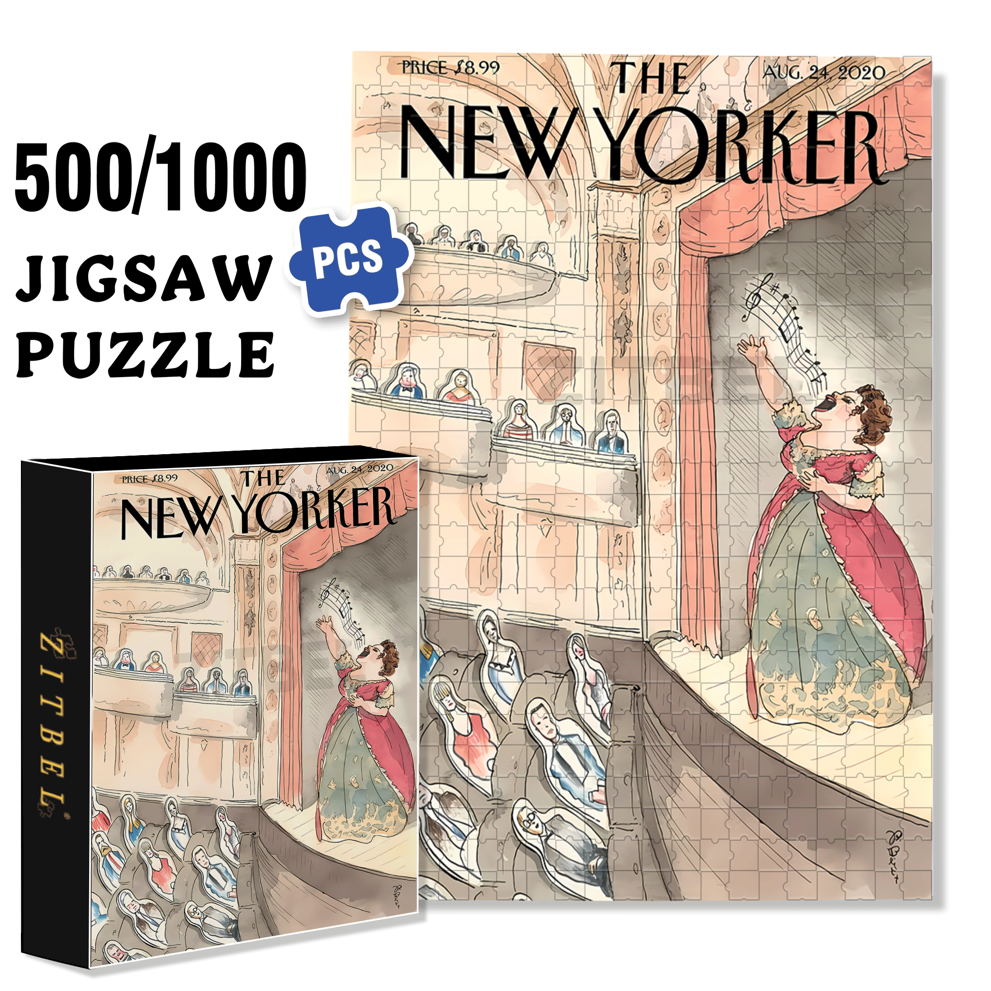Fake Audience 500pcs/1000pcs Jigsaw Puzzle, Scratch-Resistant, Interactive Family Game & Brain-Boosting DIY Decor, Perfect for Halloween, Christmas & New Year Gifts, Family Puzzle Game