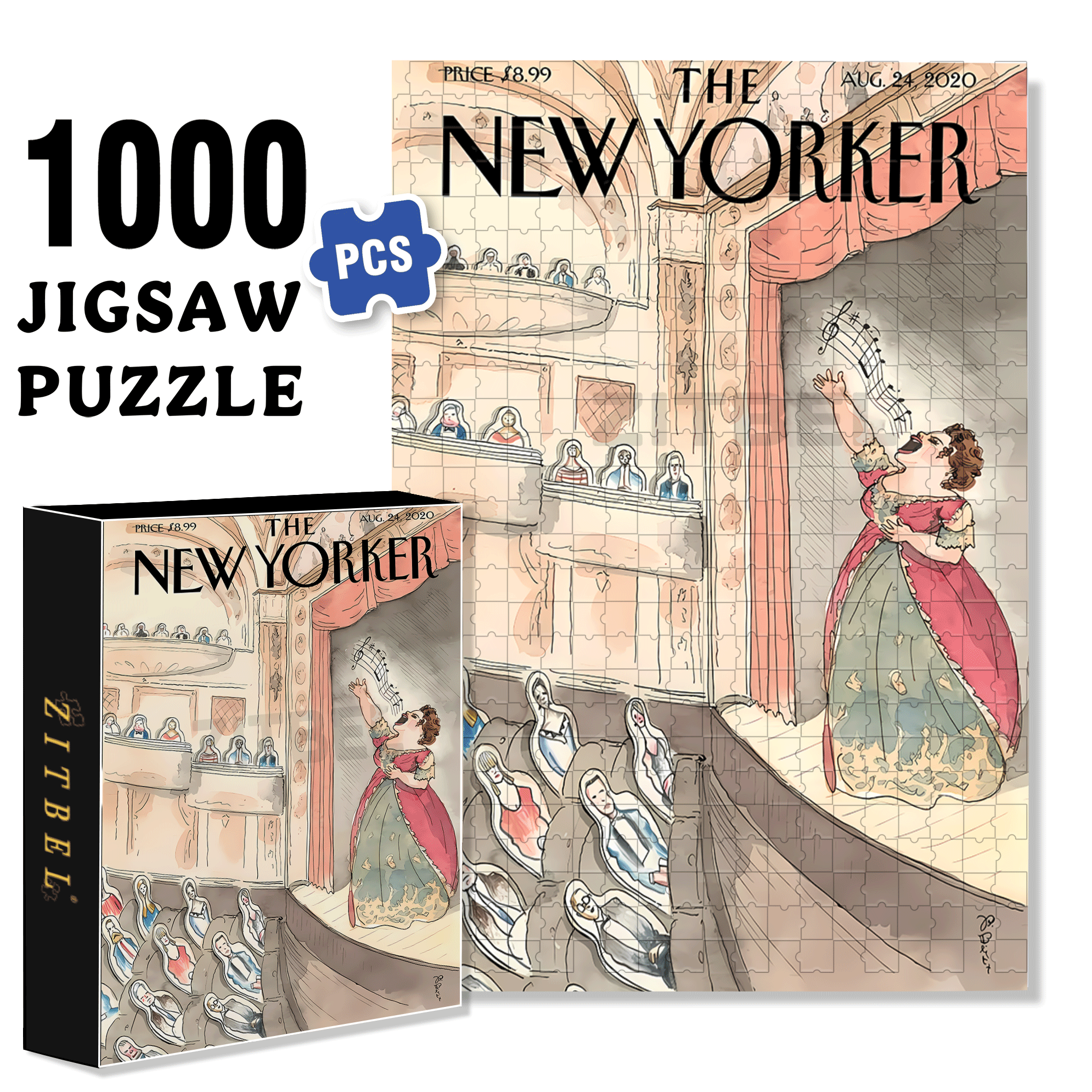 Fake Audience 500pcs/1000pcs Jigsaw Puzzle, Scratch-Resistant, Interactive Family Game & Brain-Boosting DIY Decor, Perfect for Halloween, Christmas & New Year Gifts, Family Puzzle Game