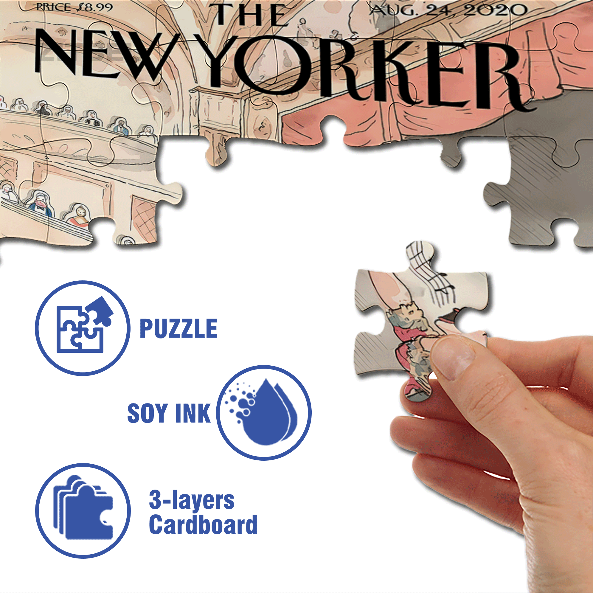 Fake Audience 500pcs/1000pcs Jigsaw Puzzle, Scratch-Resistant, Interactive Family Game & Brain-Boosting DIY Decor, Perfect for Halloween, Christmas & New Year Gifts, Family Puzzle Game