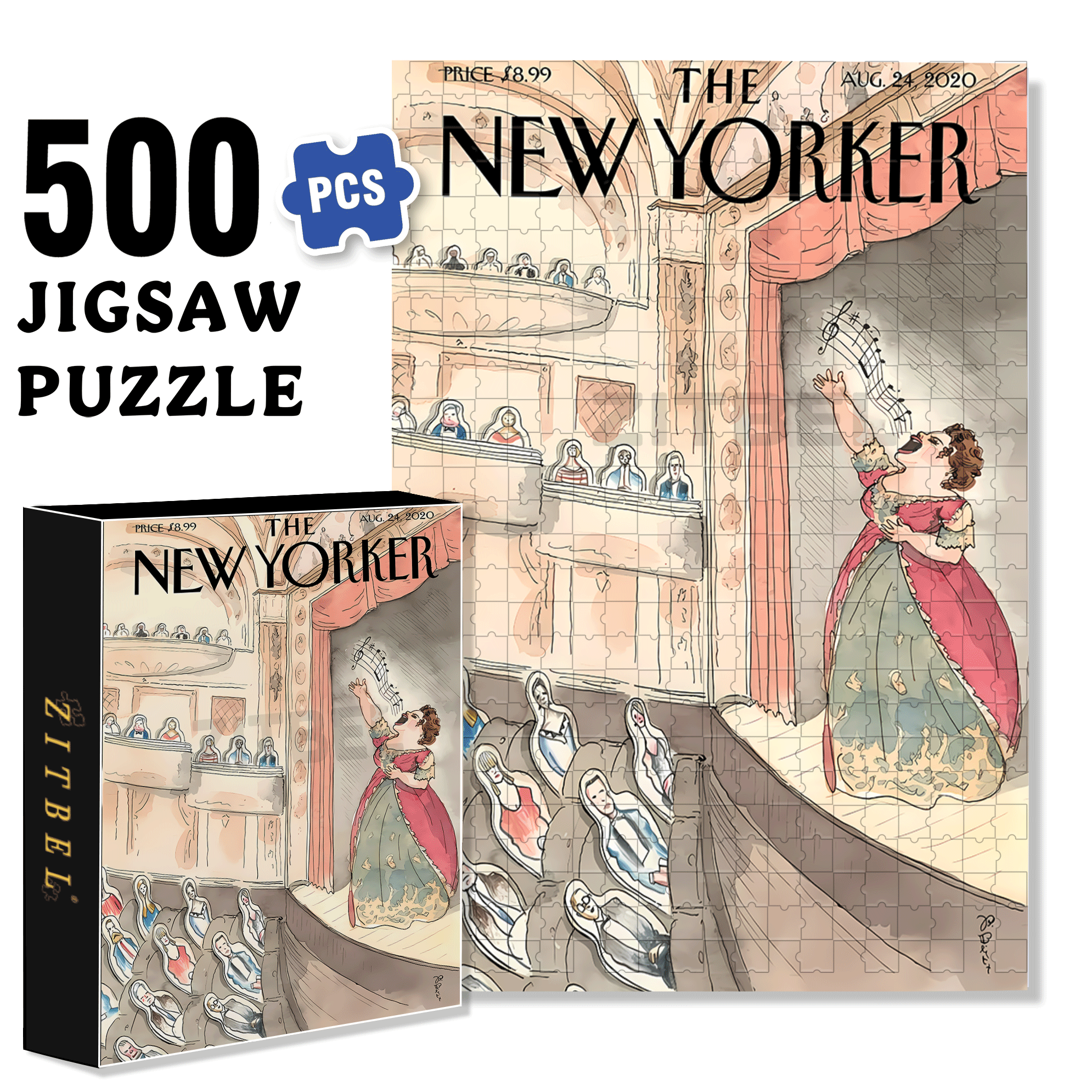 Fake Audience 500pcs/1000pcs Jigsaw Puzzle, Scratch-Resistant, Interactive Family Game & Brain-Boosting DIY Decor, Perfect for Halloween, Christmas & New Year Gifts, Family Puzzle Game