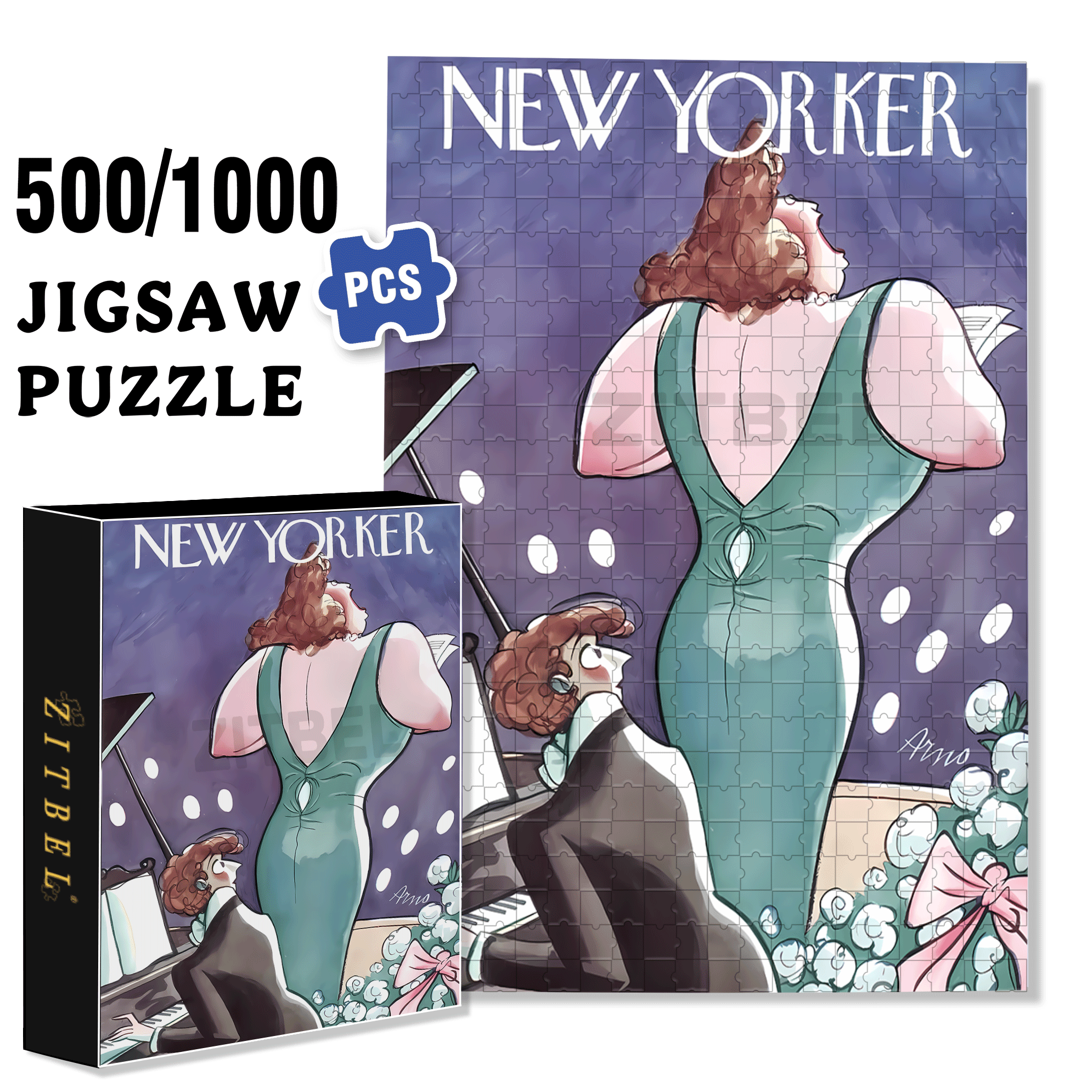 Female Singer 500pcs/1000pcs Jigsaw Puzzle, Scratch-Resistant, Interactive Family Game & Brain-Boosting DIY Decor, Perfect for Halloween, Christmas & New Year Gifts, Family Puzzle Game