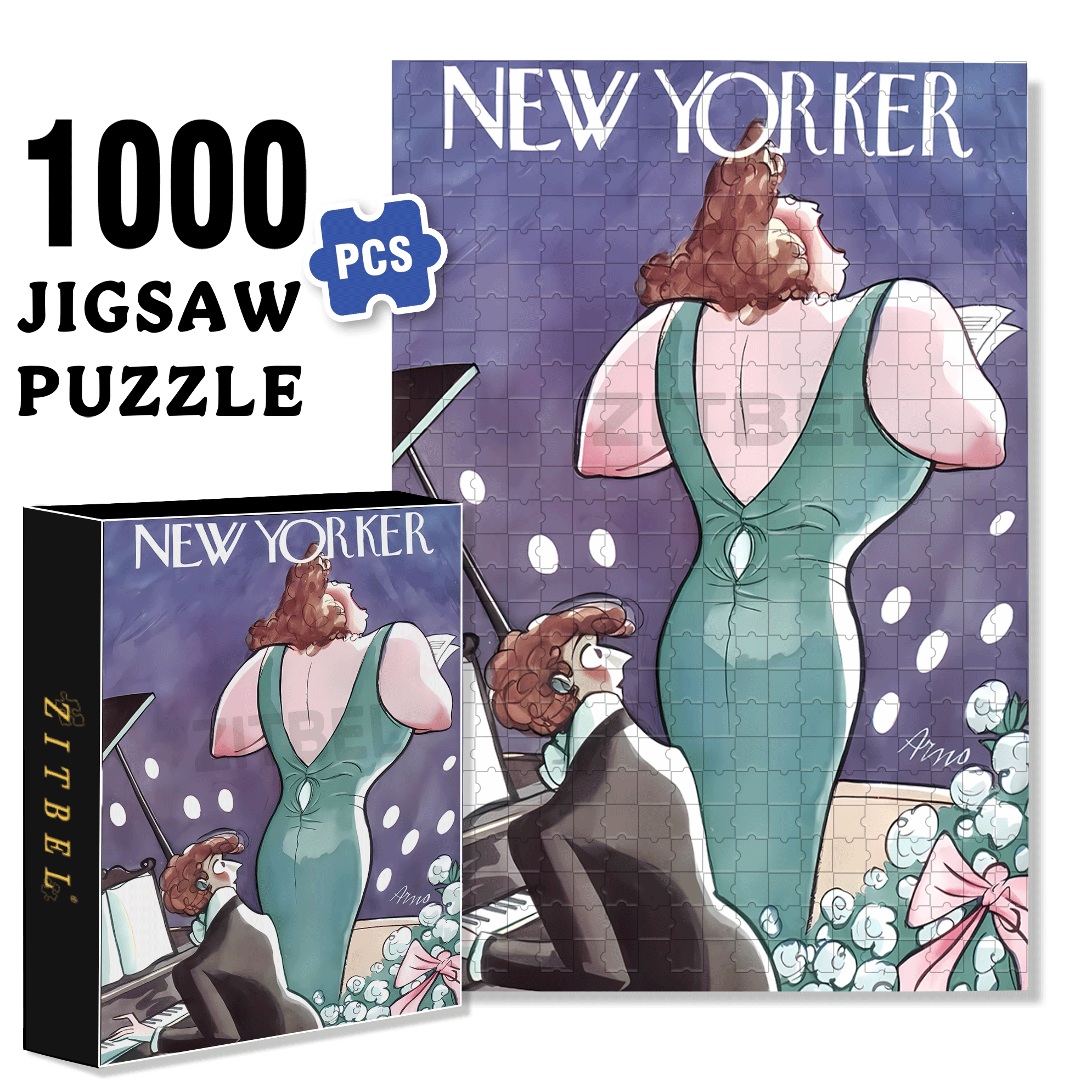 Female Singer 500pcs/1000pcs Jigsaw Puzzle, Scratch-Resistant, Interactive Family Game & Brain-Boosting DIY Decor, Perfect for Halloween, Christmas & New Year Gifts, Family Puzzle Game