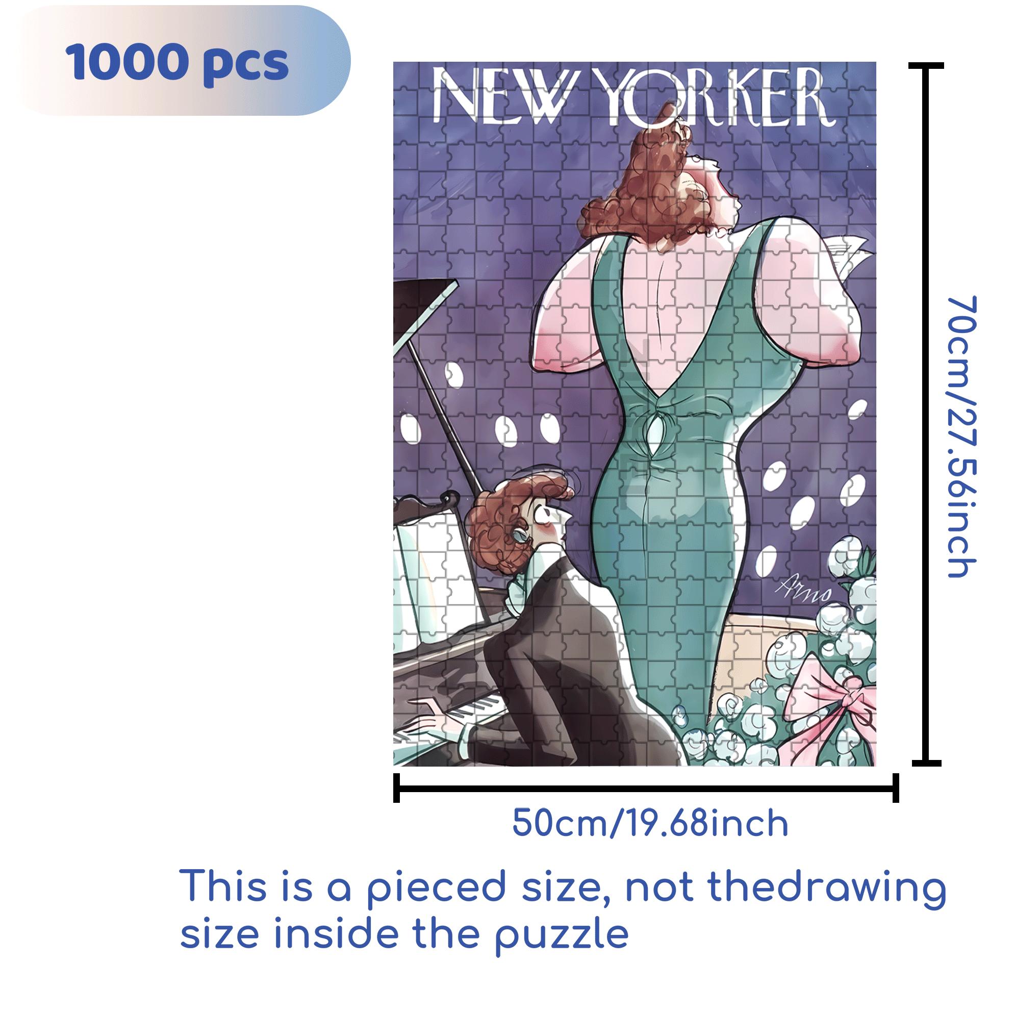 Female Singer 500pcs/1000pcs Jigsaw Puzzle, Scratch-Resistant, Interactive Family Game & Brain-Boosting DIY Decor, Perfect for Halloween, Christmas & New Year Gifts, Family Puzzle Game