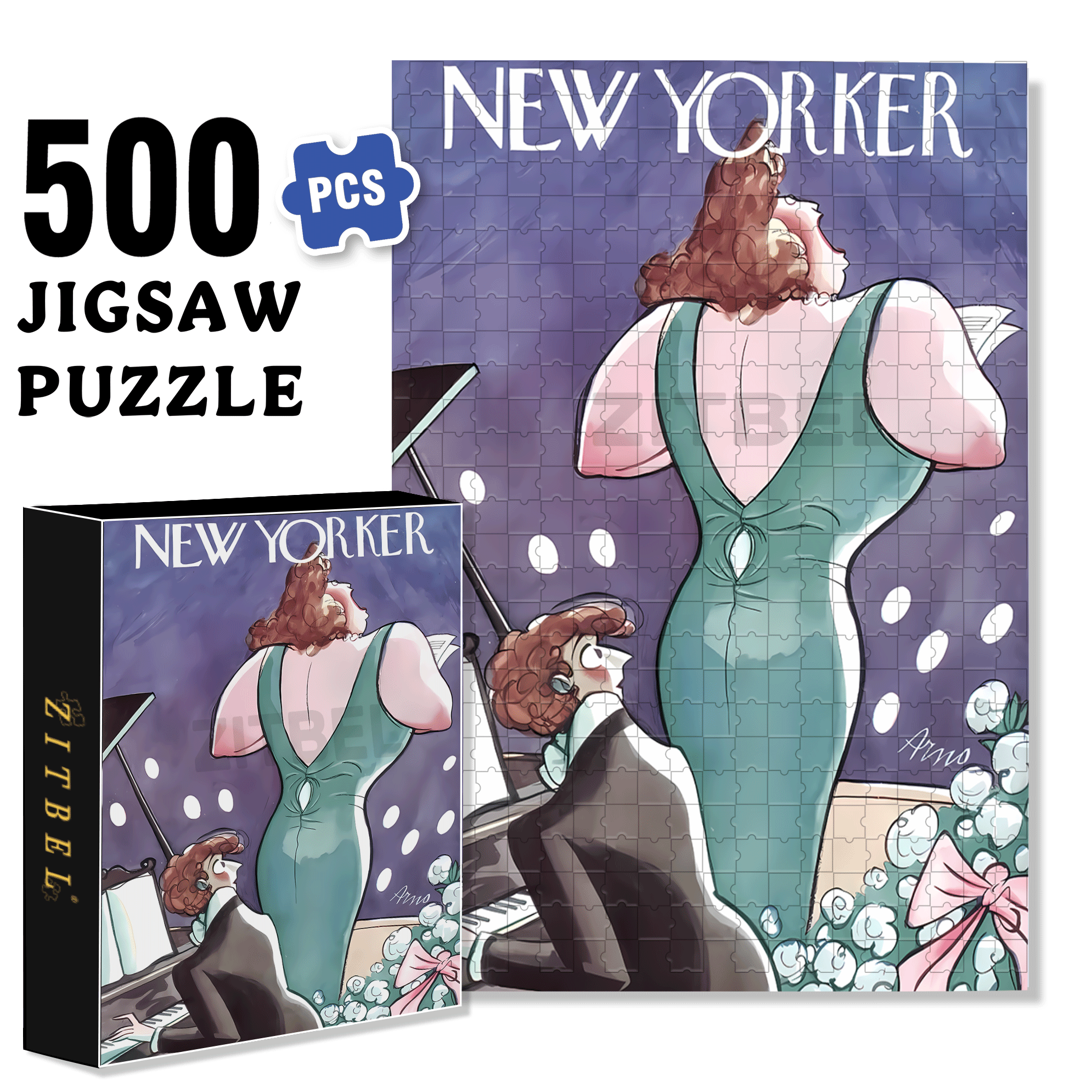 Female Singer 500pcs/1000pcs Jigsaw Puzzle, Scratch-Resistant, Interactive Family Game & Brain-Boosting DIY Decor, Perfect for Halloween, Christmas & New Year Gifts, Family Puzzle Game