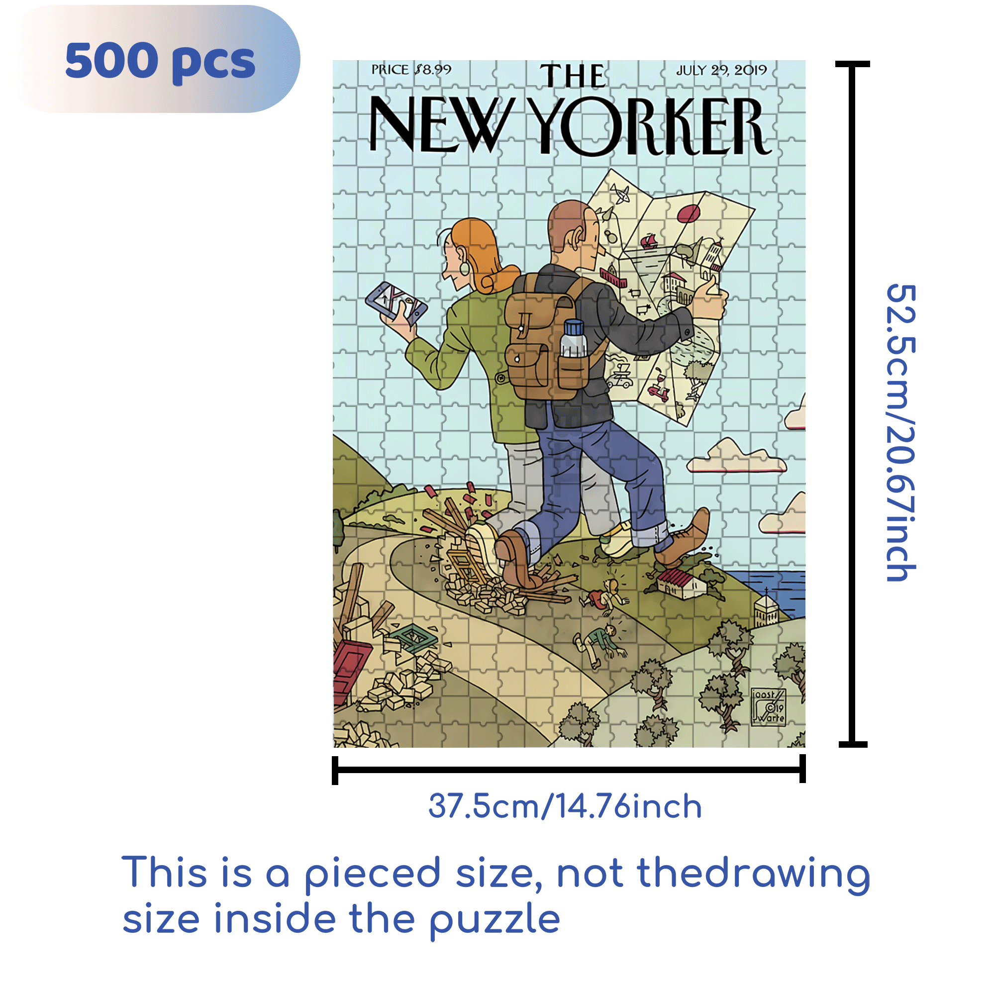 Follow The Map 500pcs/1000pcs Jigsaw Puzzle, Scratch-Resistant, Interactive Family Game & Brain-Boosting DIY Decor, Perfect for Halloween, Christmas & New Year Gifts, Family Puzzle Game