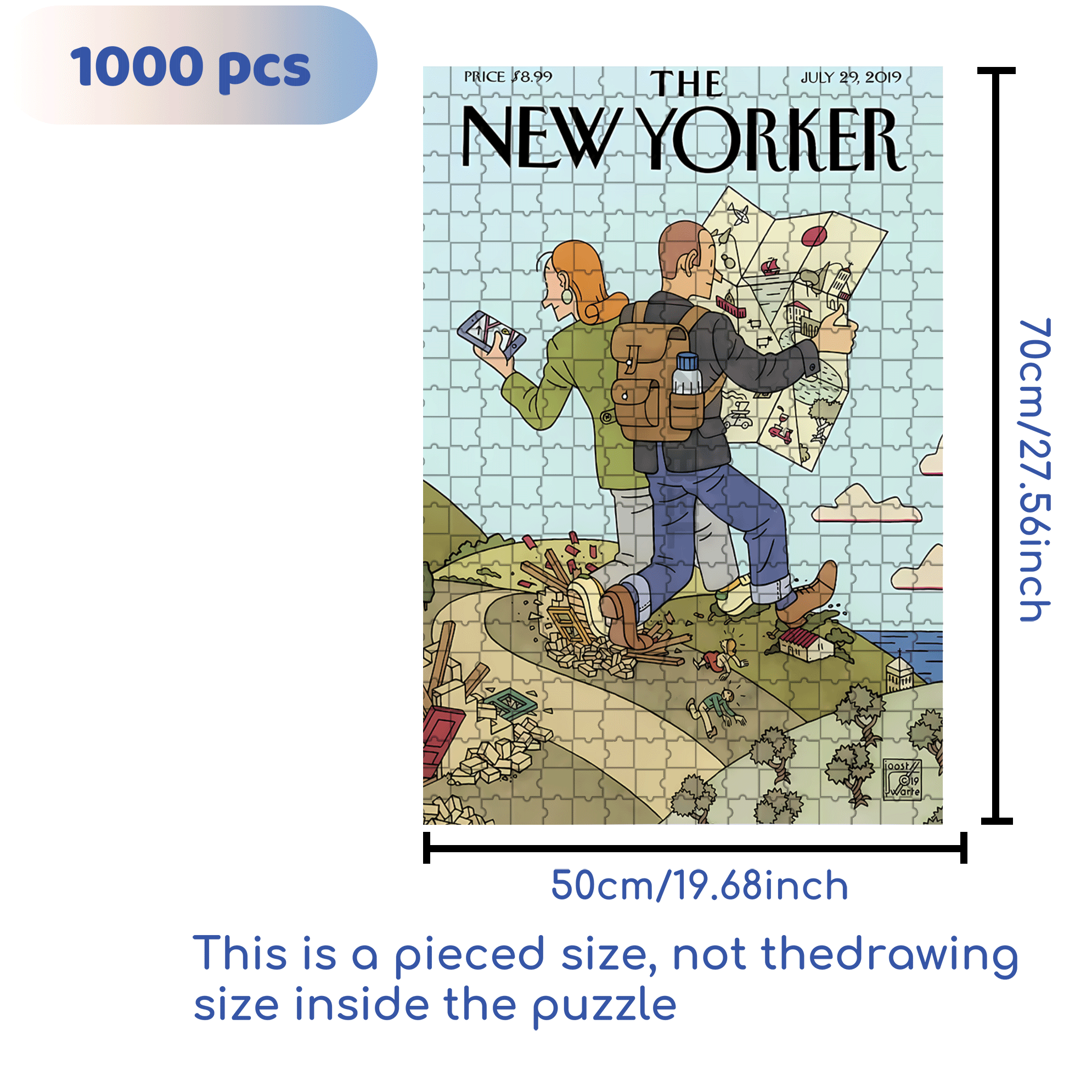 Follow The Map 500pcs/1000pcs Jigsaw Puzzle, Scratch-Resistant, Interactive Family Game & Brain-Boosting DIY Decor, Perfect for Halloween, Christmas & New Year Gifts, Family Puzzle Game