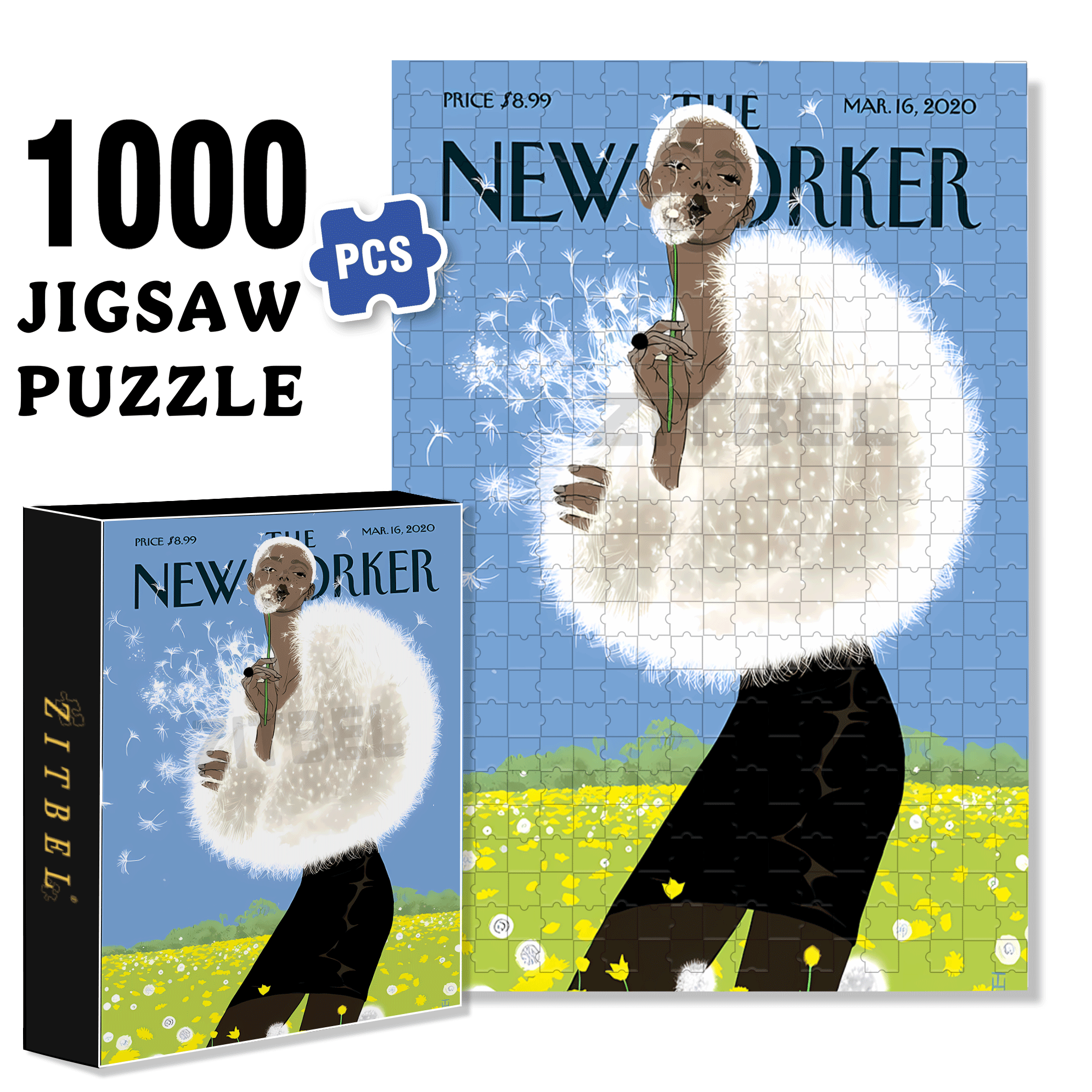Giant Dandelion 500pcs/1000pcs Jigsaw Puzzle, Scratch-Resistant, Interactive Family Game & Brain-Boosting DIY Decor, Perfect for Halloween, Christmas & New Year Gifts, Family Puzzle Game