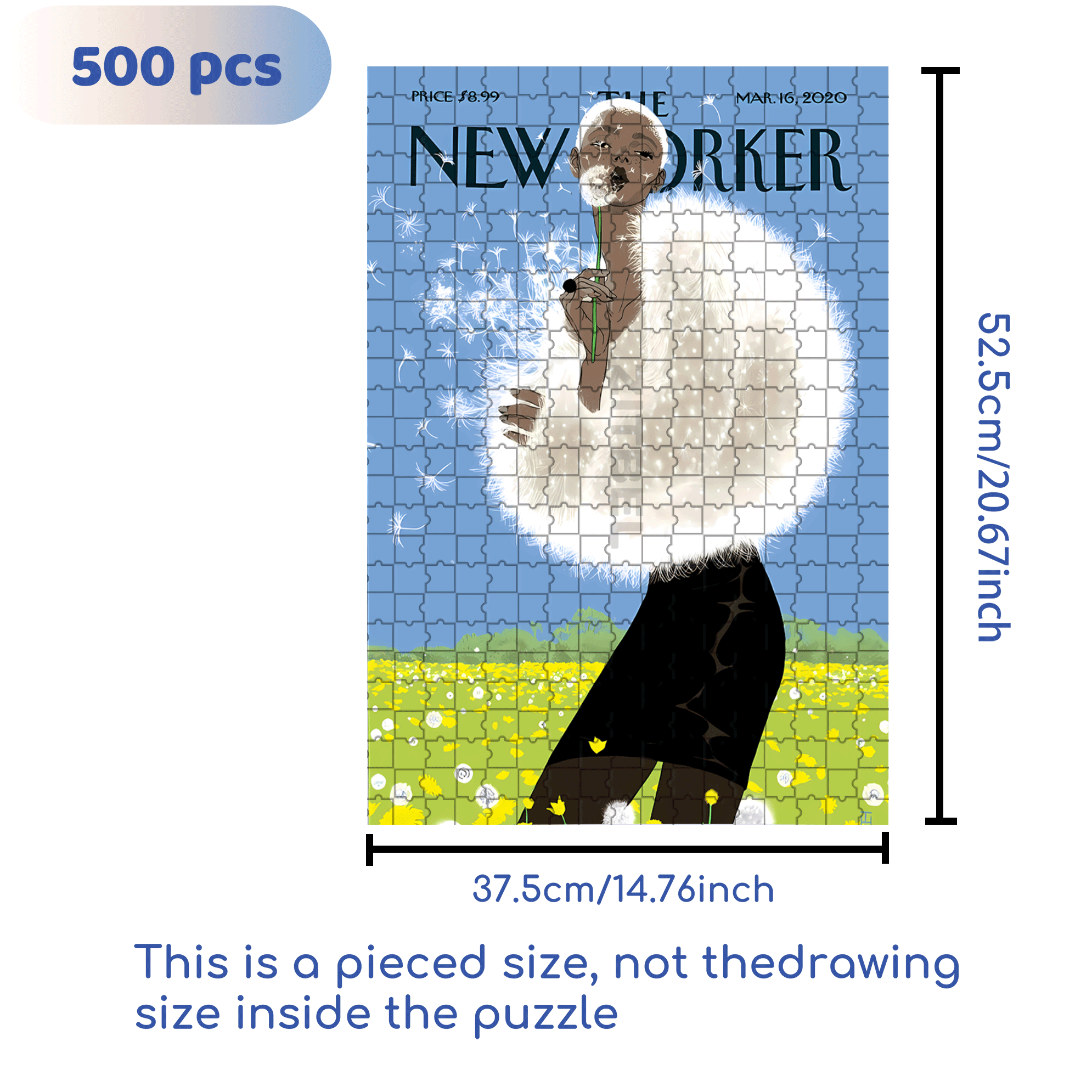 Giant Dandelion 500pcs/1000pcs Jigsaw Puzzle, Scratch-Resistant, Interactive Family Game & Brain-Boosting DIY Decor, Perfect for Halloween, Christmas & New Year Gifts, Family Puzzle Game