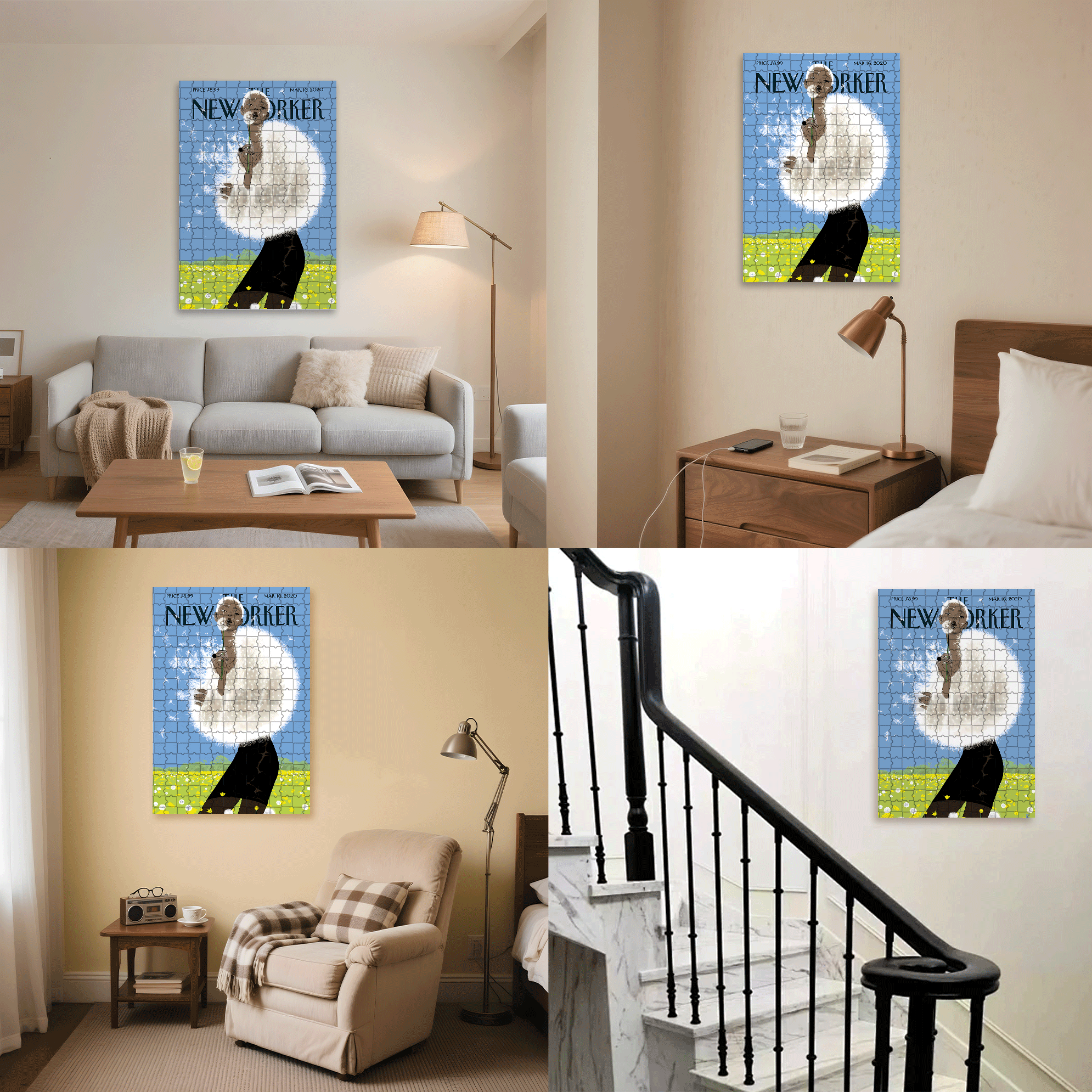 Giant Dandelion 500pcs/1000pcs Jigsaw Puzzle, Scratch-Resistant, Interactive Family Game & Brain-Boosting DIY Decor, Perfect for Halloween, Christmas & New Year Gifts, Family Puzzle Game