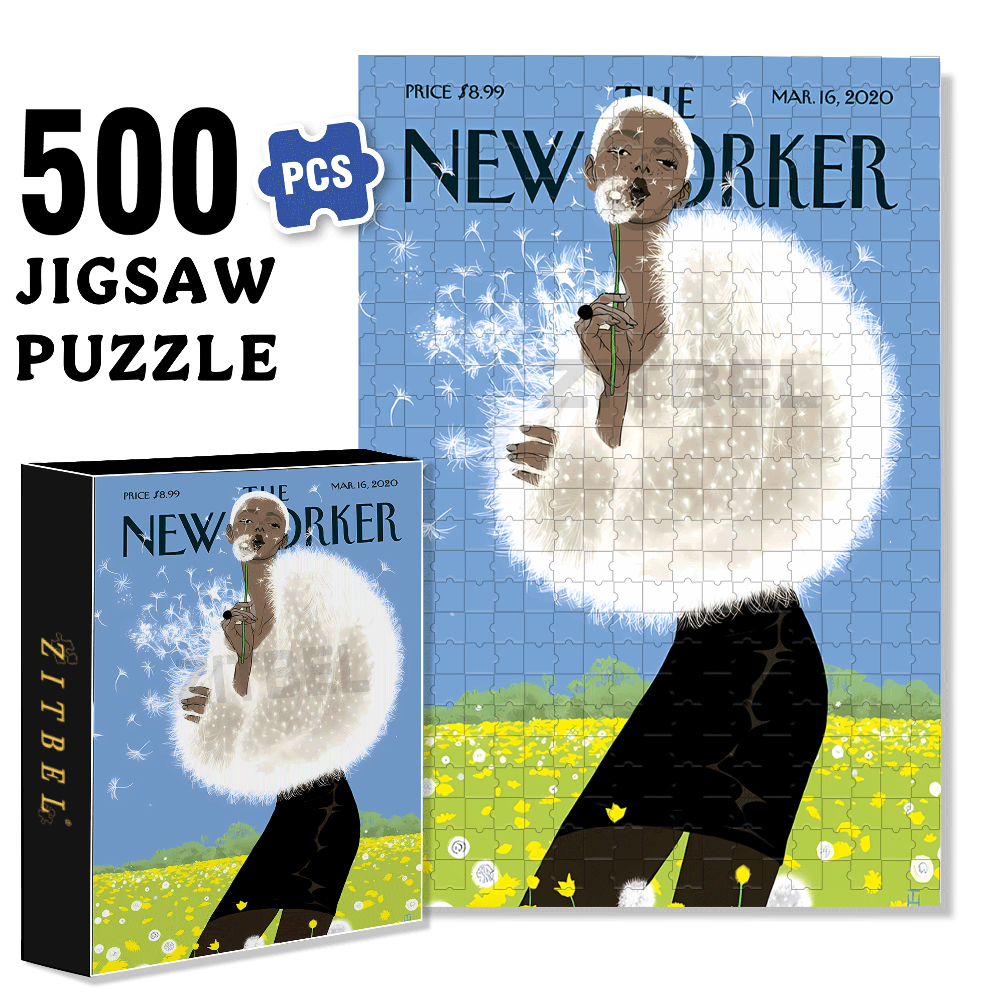 Giant Dandelion 500pcs/1000pcs Jigsaw Puzzle, Scratch-Resistant, Interactive Family Game & Brain-Boosting DIY Decor, Perfect for Halloween, Christmas & New Year Gifts, Family Puzzle Game