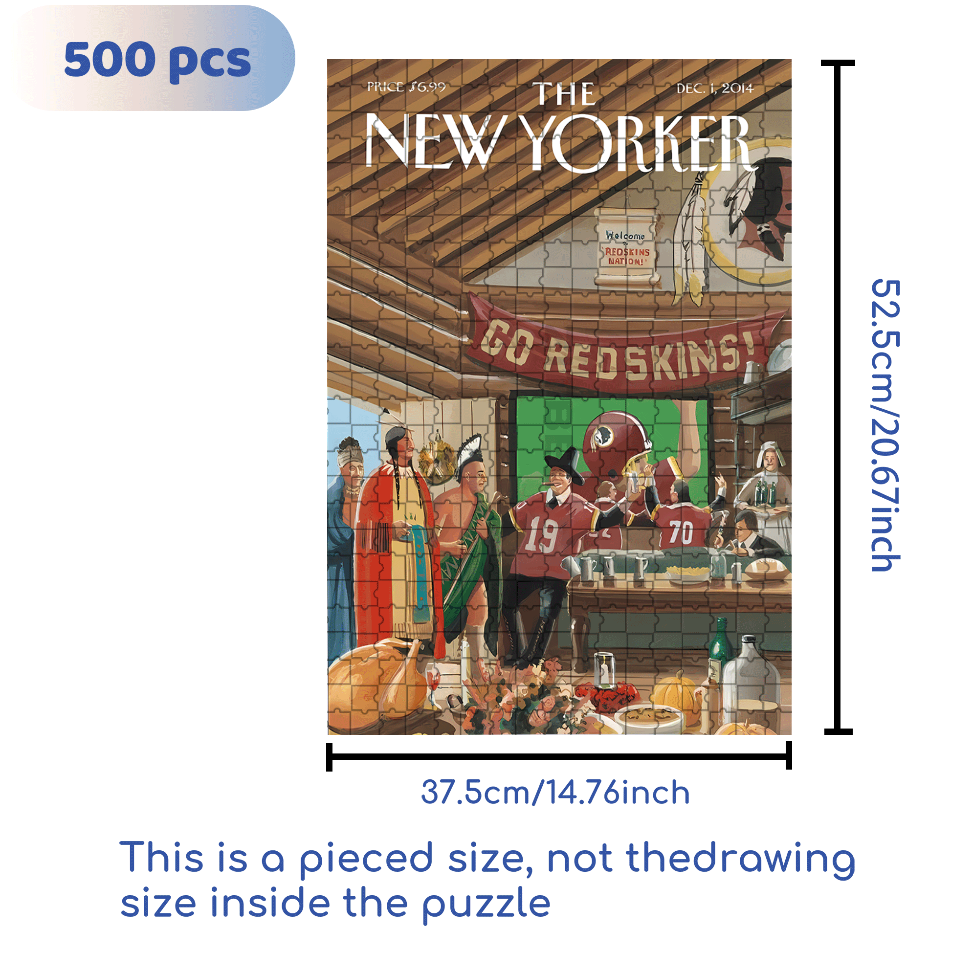 Go Red Skins 500pcs/1000pcs Jigsaw Puzzle, Scratch-Resistant, Interactive Family Game & Brain-Boosting DIY Decor, Perfect for Halloween, Christmas & New Year Gifts, Family Puzzle Game