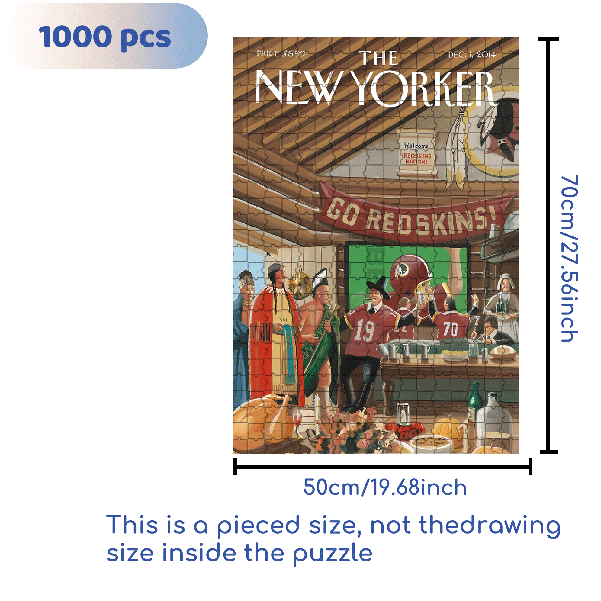 Go Red Skins 500pcs/1000pcs Jigsaw Puzzle, Scratch-Resistant, Interactive Family Game & Brain-Boosting DIY Decor, Perfect for Halloween, Christmas & New Year Gifts, Family Puzzle Game