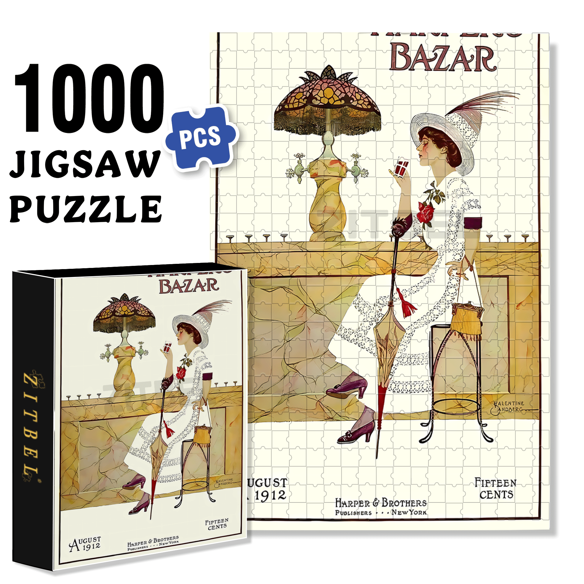 Happy Hour 2 500pcs/1000pcs Jigsaw Puzzle, Scratch-Resistant, Interactive Family Game & Brain-Boosting DIY Decor, Perfect for Halloween, Christmas & New Year Gifts, Family Puzzle Game