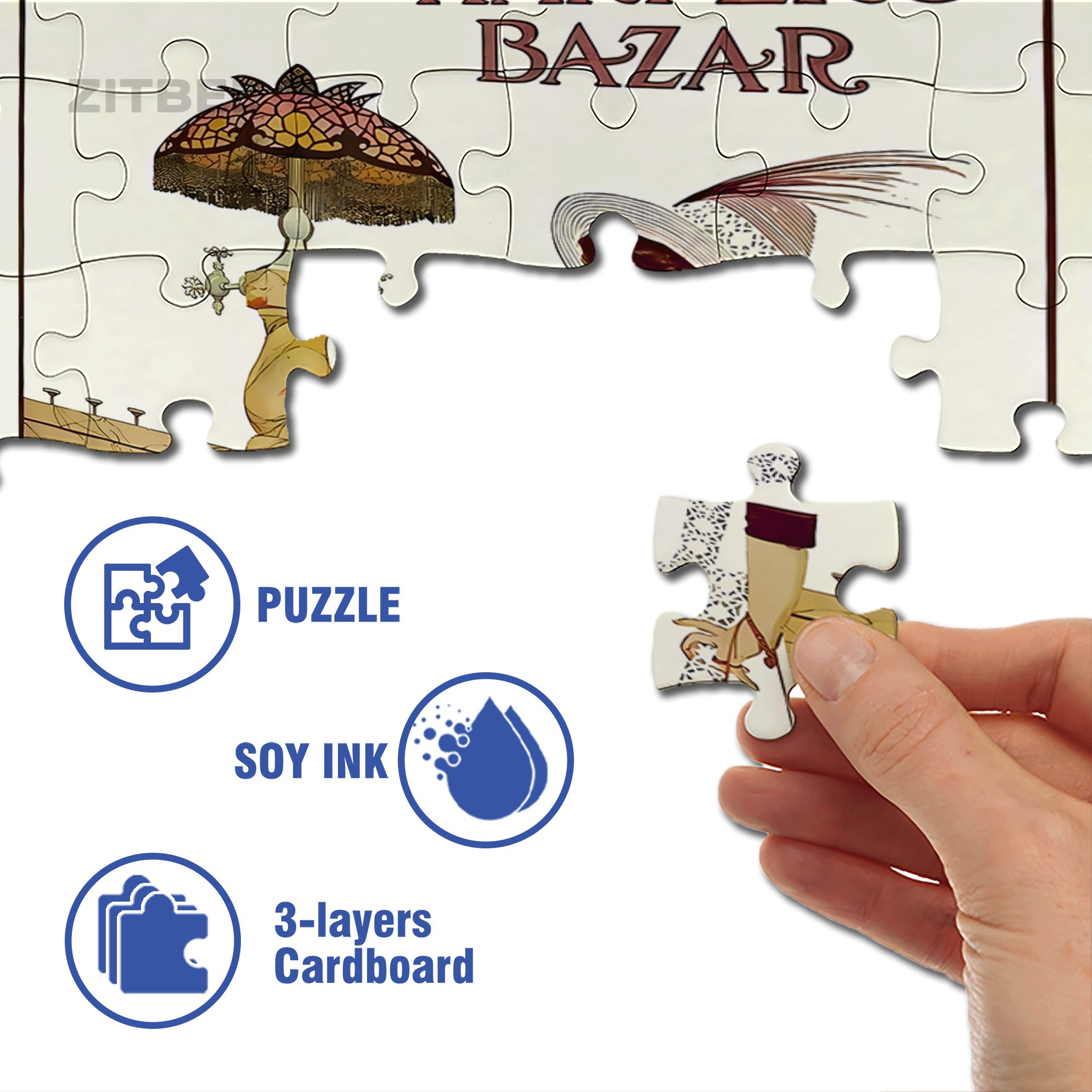 Happy Hour 2 500pcs/1000pcs Jigsaw Puzzle, Scratch-Resistant, Interactive Family Game & Brain-Boosting DIY Decor, Perfect for Halloween, Christmas & New Year Gifts, Family Puzzle Game