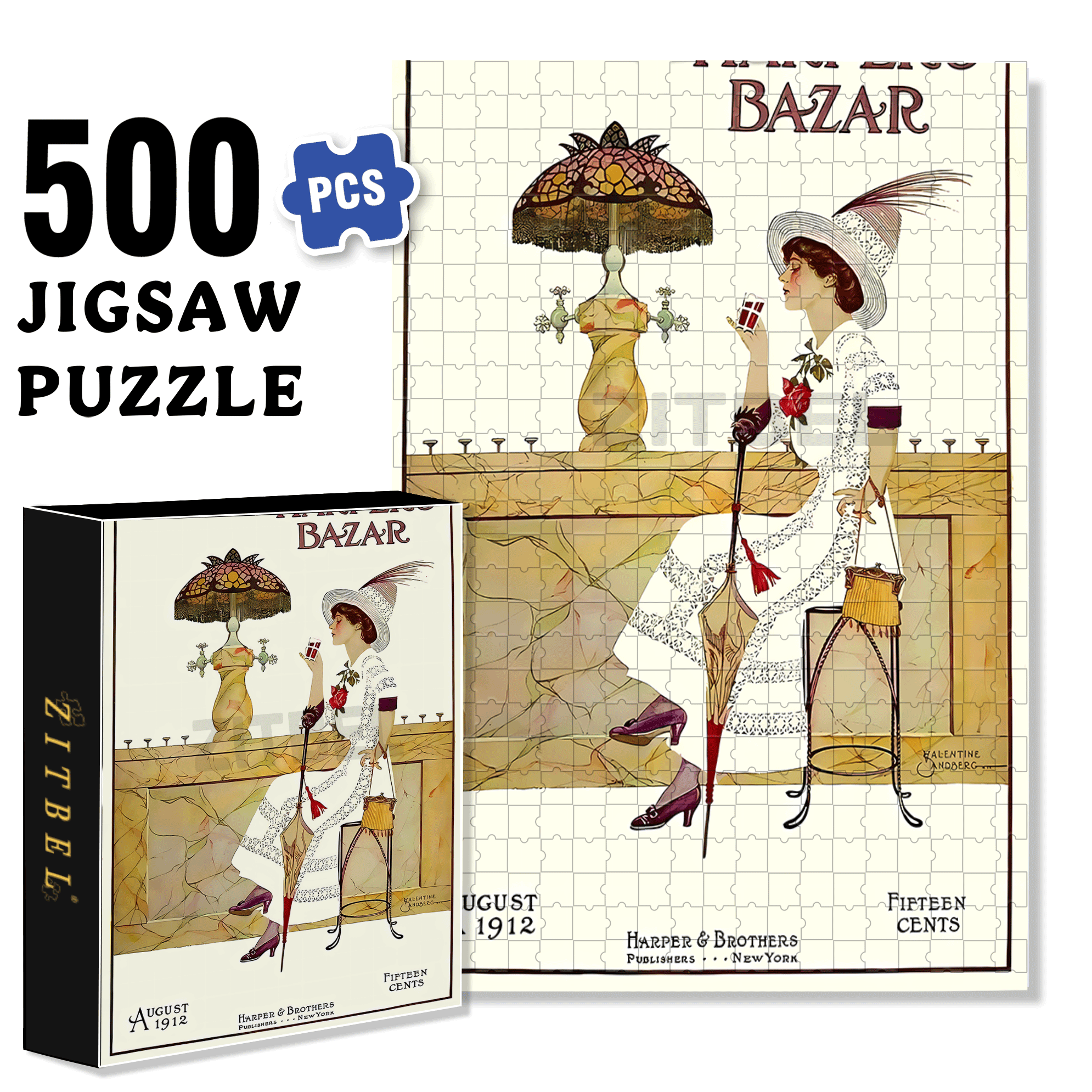 Happy Hour 2 500pcs/1000pcs Jigsaw Puzzle, Scratch-Resistant, Interactive Family Game & Brain-Boosting DIY Decor, Perfect for Halloween, Christmas & New Year Gifts, Family Puzzle Game