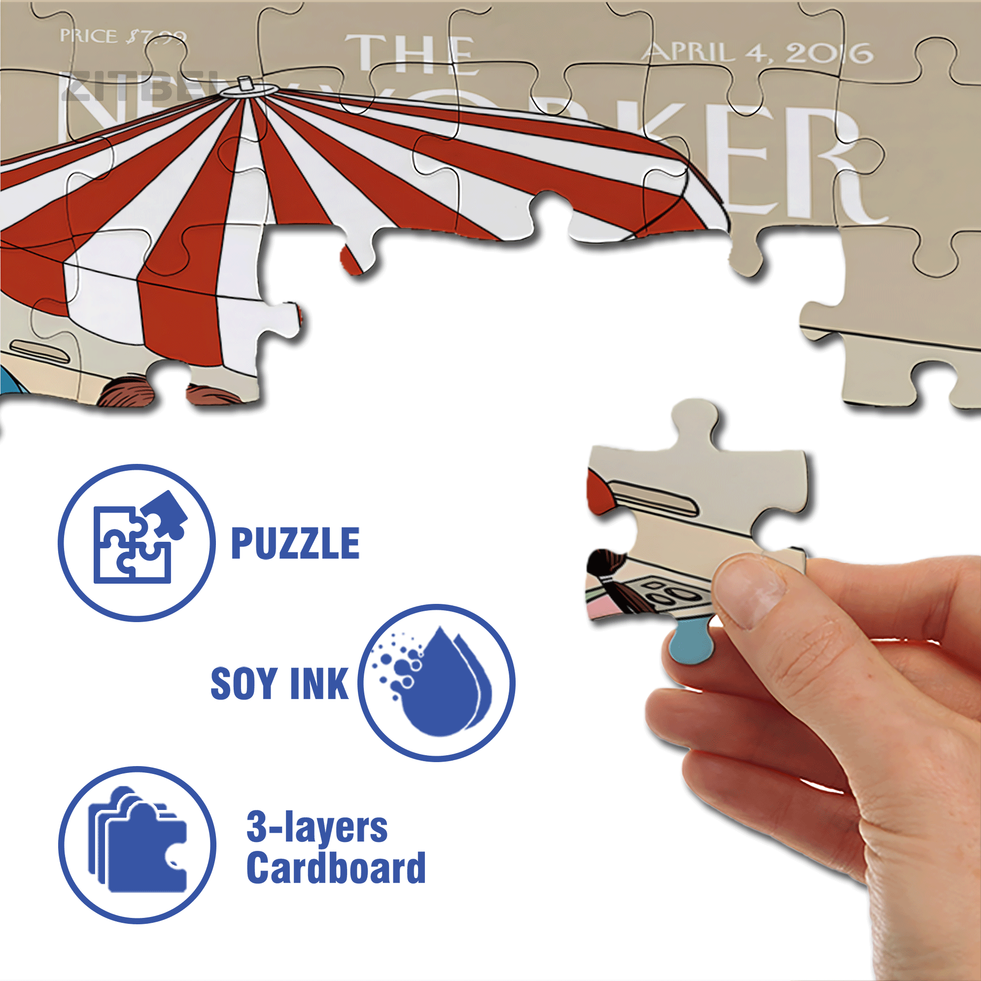 Hot Dog Selling Cart 500pcs/1000pcs Jigsaw Puzzle, Scratch-Resistant, Interactive Family Game & Brain-Boosting DIY Decor, Perfect for Halloween, Christmas & New Year Gifts, Family Puzzle Game