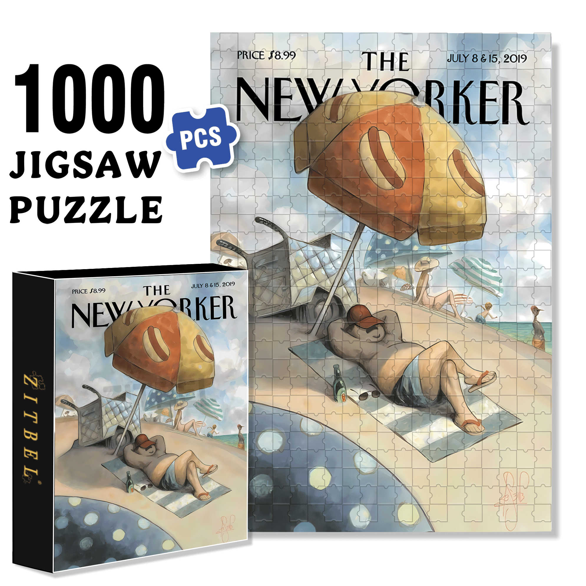 Hot dog Sun Umbrella 500pcs/1000pcs Jigsaw Puzzle, Scratch-Resistant, Interactive Family Game & Brain-Boosting DIY Decor, Perfect for Halloween, Christmas & New Year Gifts, Family Puzzle Game