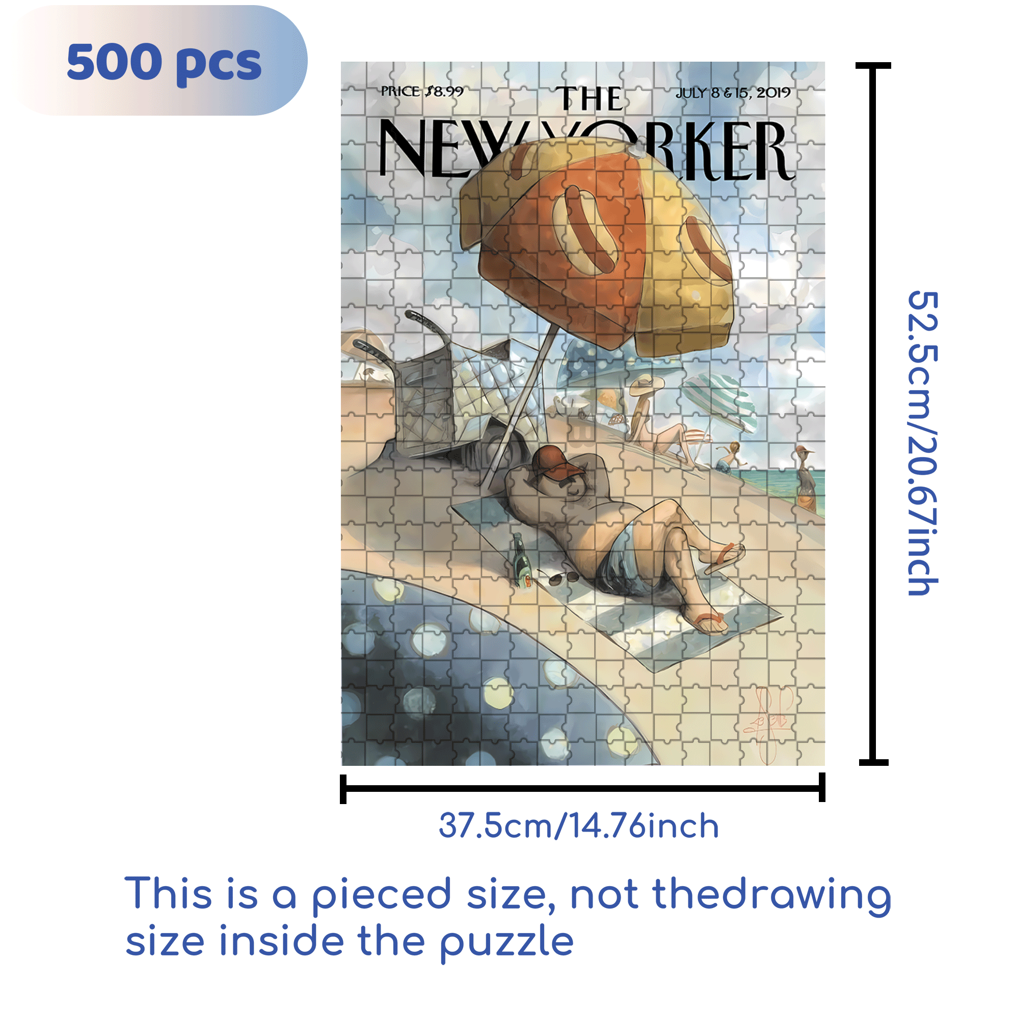 Hot dog Sun Umbrella 500pcs/1000pcs Jigsaw Puzzle, Scratch-Resistant, Interactive Family Game & Brain-Boosting DIY Decor, Perfect for Halloween, Christmas & New Year Gifts, Family Puzzle Game