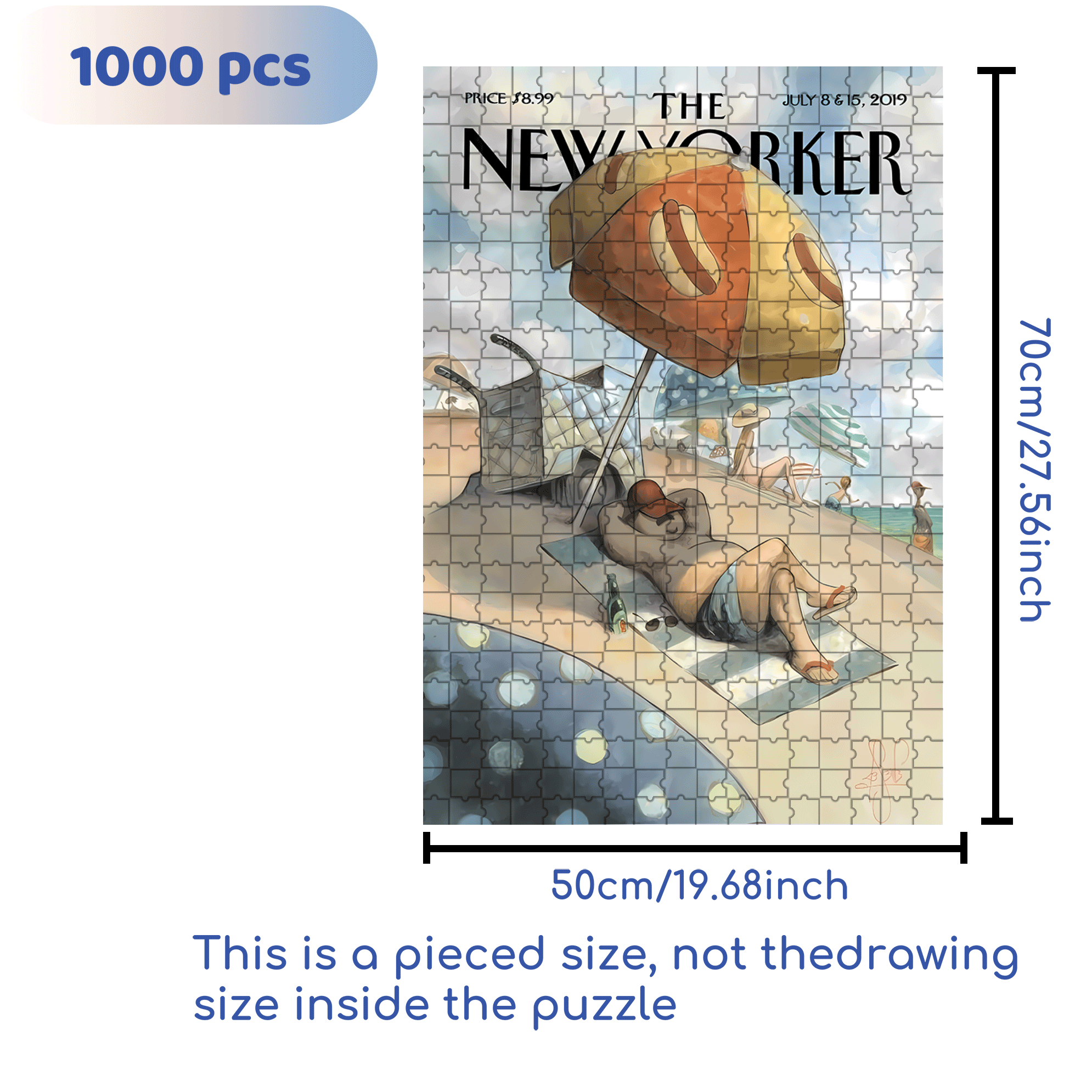 Hot dog Sun Umbrella 500pcs/1000pcs Jigsaw Puzzle, Scratch-Resistant, Interactive Family Game & Brain-Boosting DIY Decor, Perfect for Halloween, Christmas & New Year Gifts, Family Puzzle Game