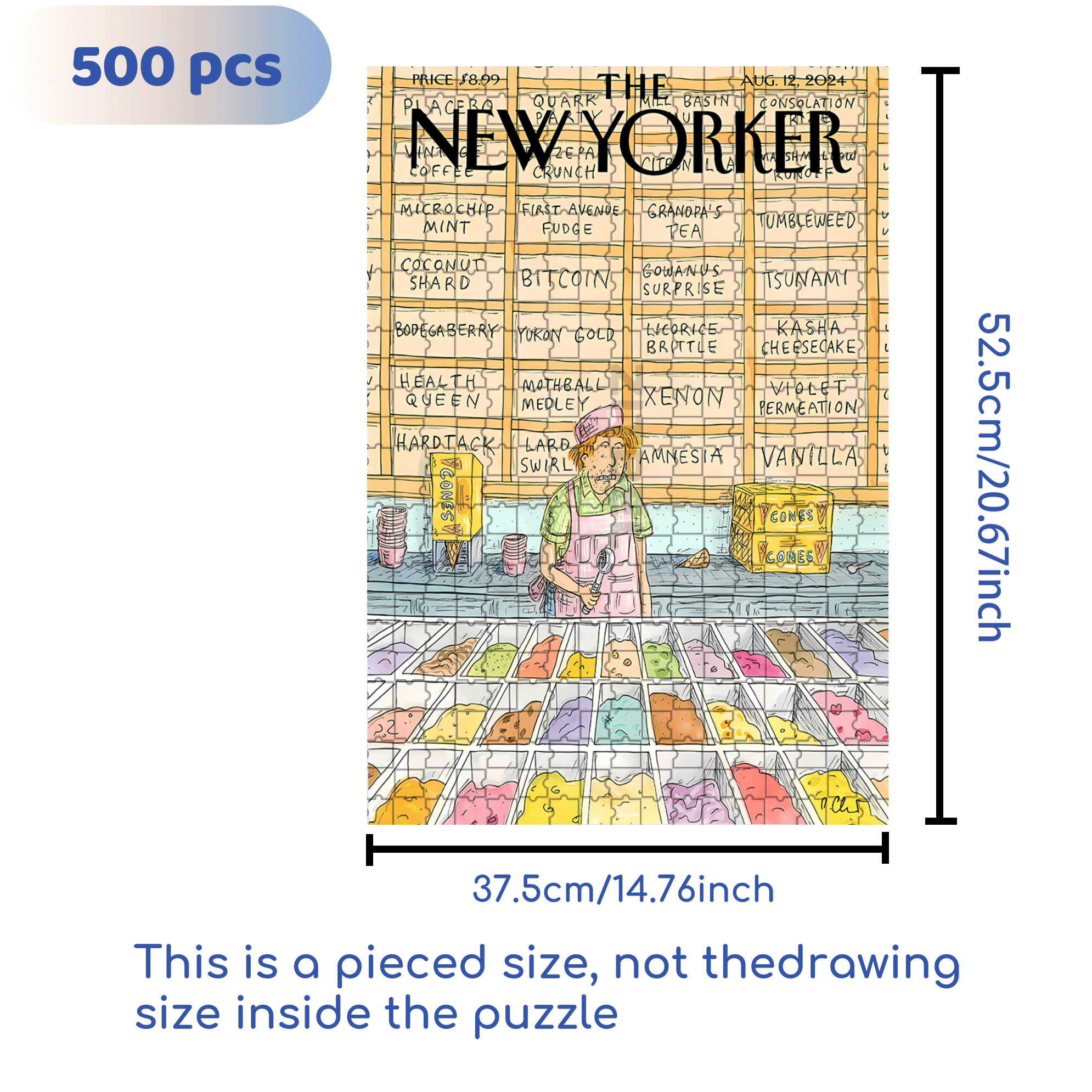 Ice Cream Cone 500pcs/1000pcs Jigsaw Puzzle, Scratch-Resistant, Interactive Family Game & Brain-Boosting DIY Decor, Perfect for Halloween, Christmas & New Year Gifts, Family Puzzle Game