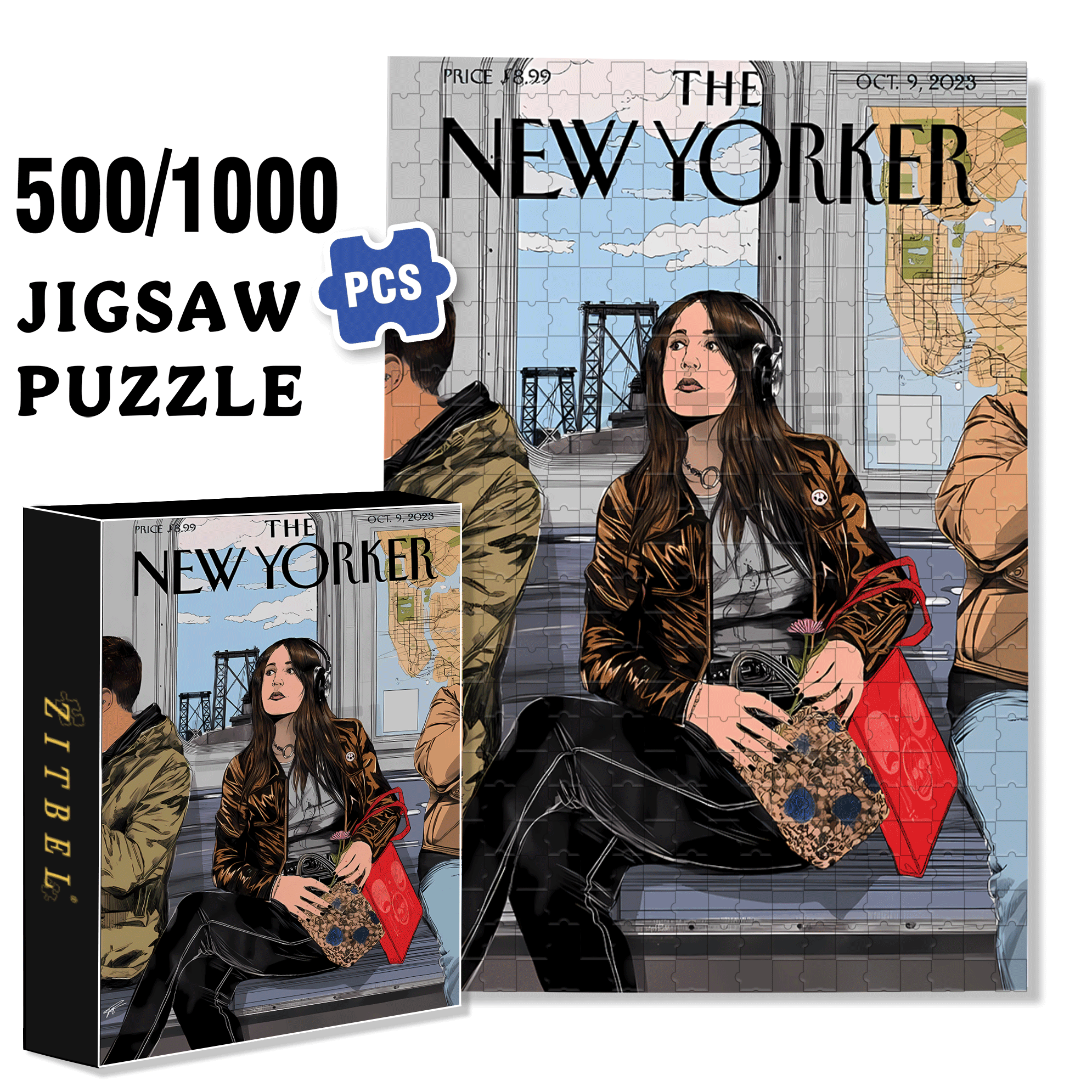 Long-haired Beauty 500pcs/1000pcs Jigsaw Puzzle, Scratch-Resistant, Interactive Family Game & Brain-Boosting DIY Decor, Perfect for Halloween, Christmas & New Year Gifts, Family Puzzle Game