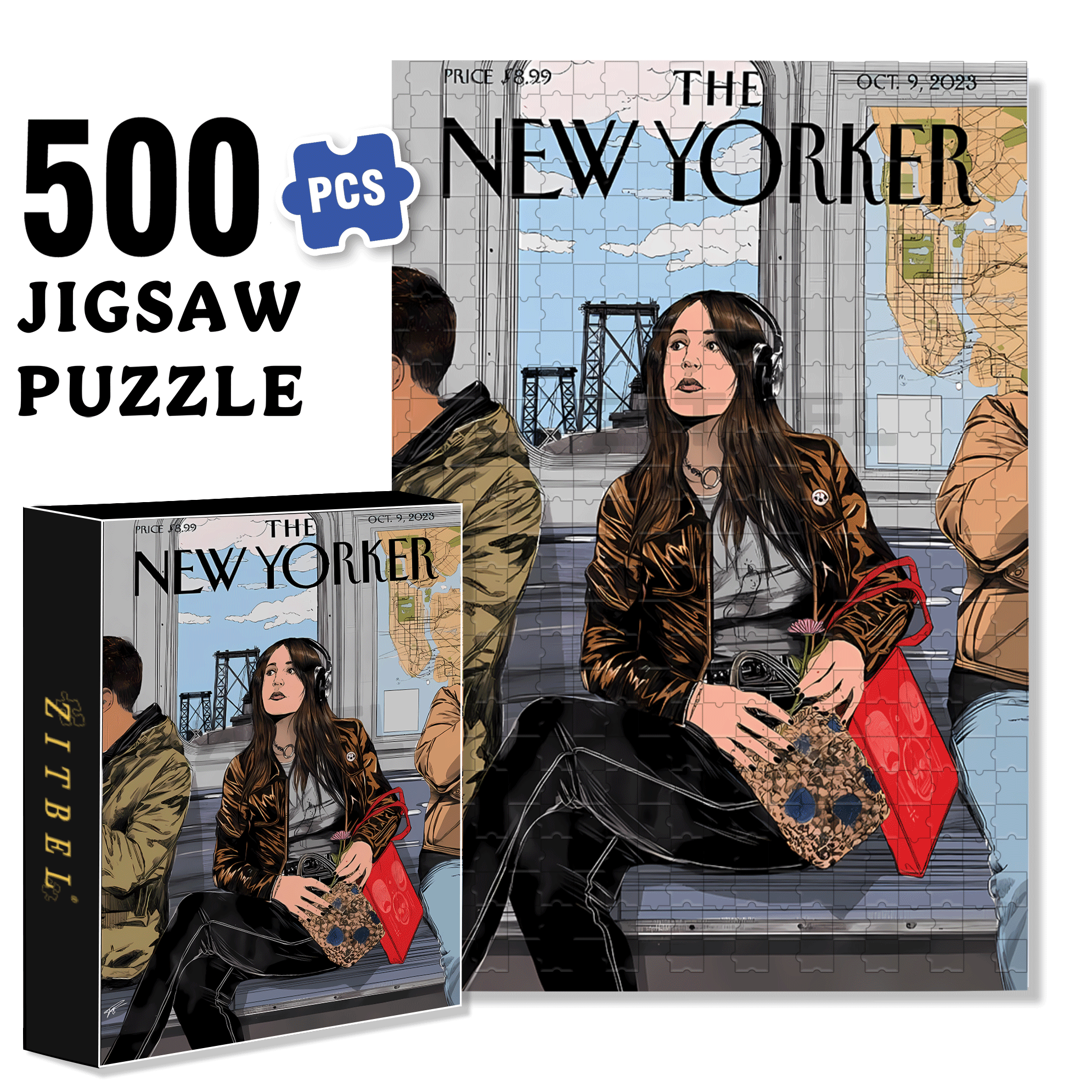 Long-haired Beauty 500pcs/1000pcs Jigsaw Puzzle, Scratch-Resistant, Interactive Family Game & Brain-Boosting DIY Decor, Perfect for Halloween, Christmas & New Year Gifts, Family Puzzle Game