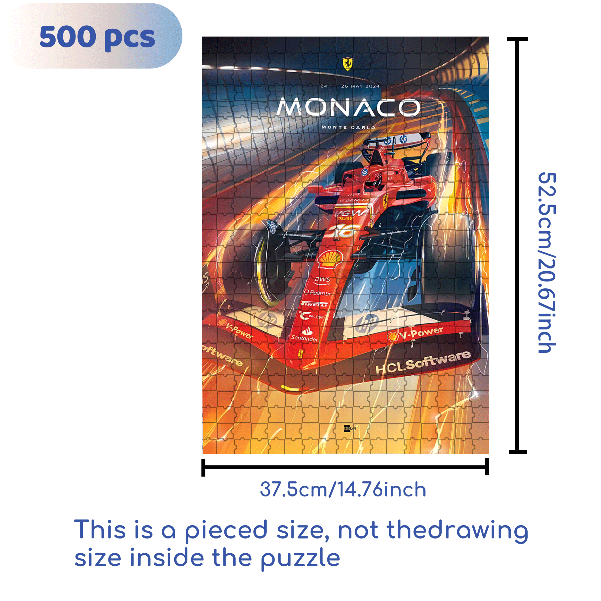 Monaco 500pcs/1000pcs Jigsaw Puzzle, Scratch-Resistant, Interactive Family Game & Brain-Boosting DIY Decor, Perfect for Halloween, Christmas & New Year Gifts, Family Puzzle Game