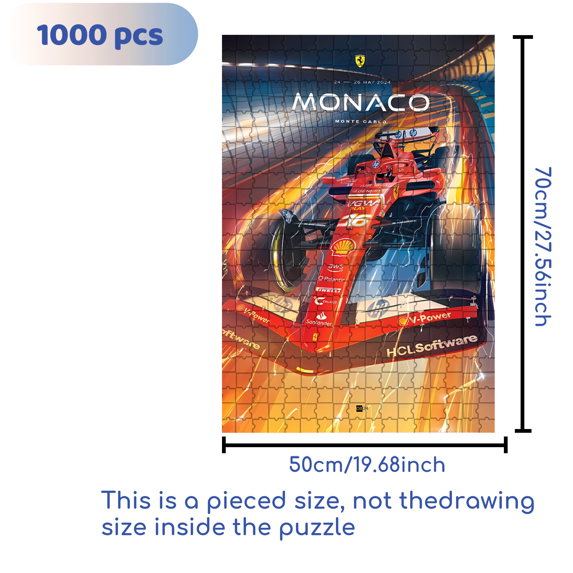 Monaco 500pcs/1000pcs Jigsaw Puzzle, Scratch-Resistant, Interactive Family Game & Brain-Boosting DIY Decor, Perfect for Halloween, Christmas & New Year Gifts, Family Puzzle Game