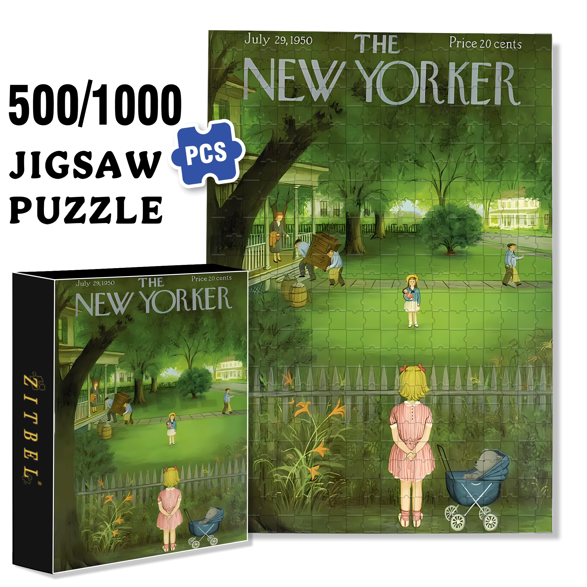 New Neighbors 500pcs/1000pcs Jigsaw Puzzle, Scratch-Resistant, Interactive Family Game & Brain-Boosting DIY Decor, Perfect for Halloween, Christmas & New Year Gifts, Family Puzzle Game