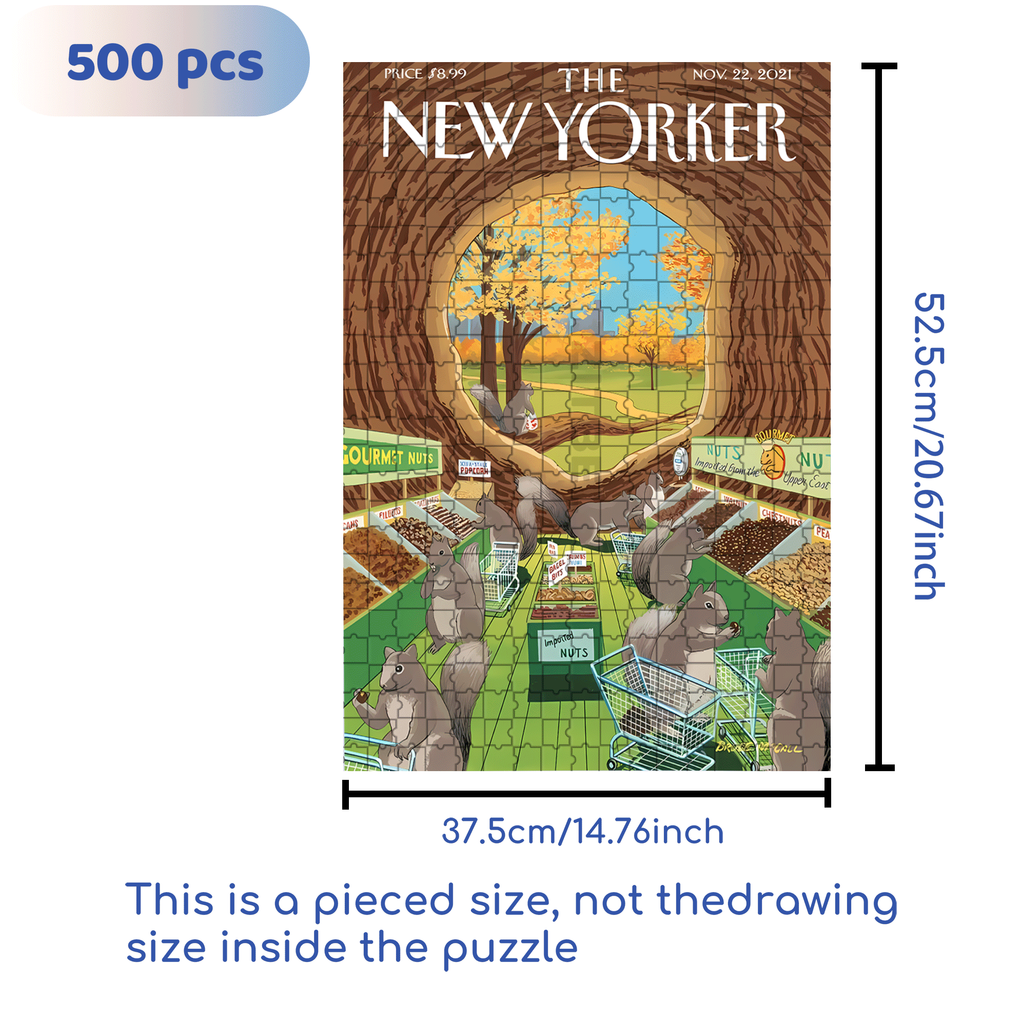 Nut Supermarket 500pcs/1000pcs Jigsaw Puzzle, Scratch-Resistant, Interactive Family Game & Brain-Boosting DIY Decor, Perfect for Halloween, Christmas & New Year Gifts, Family Puzzle Game