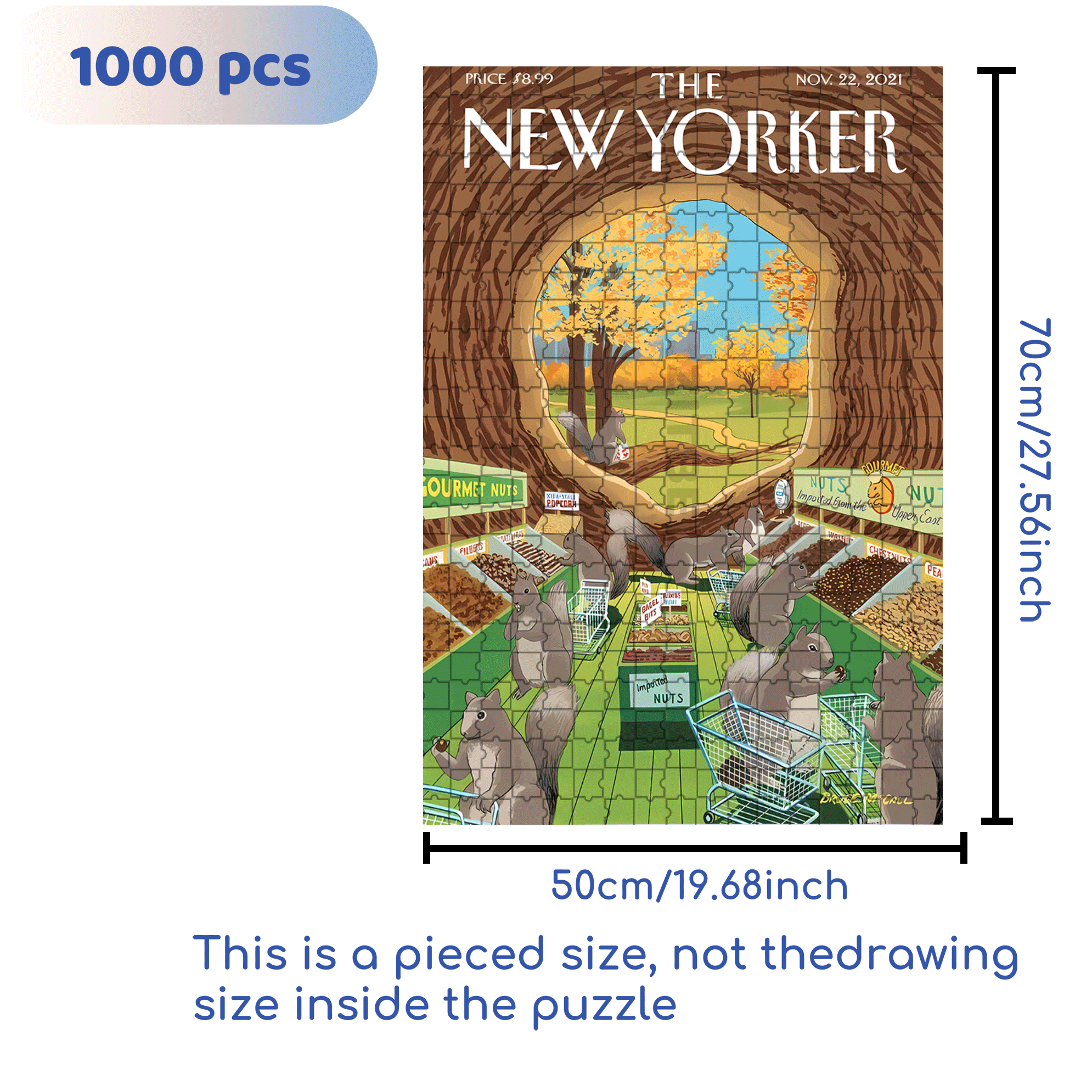 Nut Supermarket 500pcs/1000pcs Jigsaw Puzzle, Scratch-Resistant, Interactive Family Game & Brain-Boosting DIY Decor, Perfect for Halloween, Christmas & New Year Gifts, Family Puzzle Game