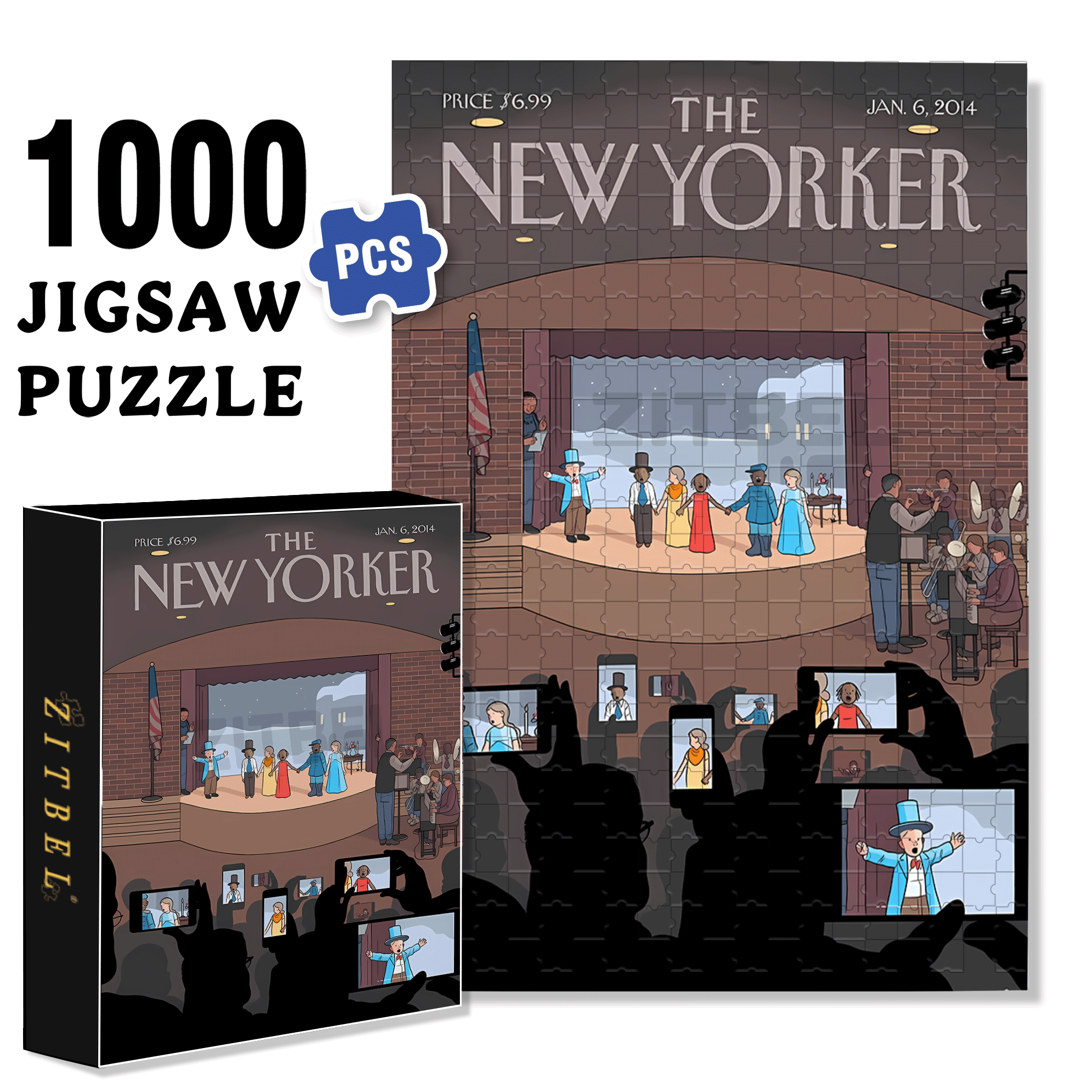 Open Day 500pcs/1000pcs Jigsaw Puzzle, Scratch-Resistant, Interactive Family Game & Brain-Boosting DIY Decor, Perfect for Halloween, Christmas & New Year Gifts, Family Puzzle Game