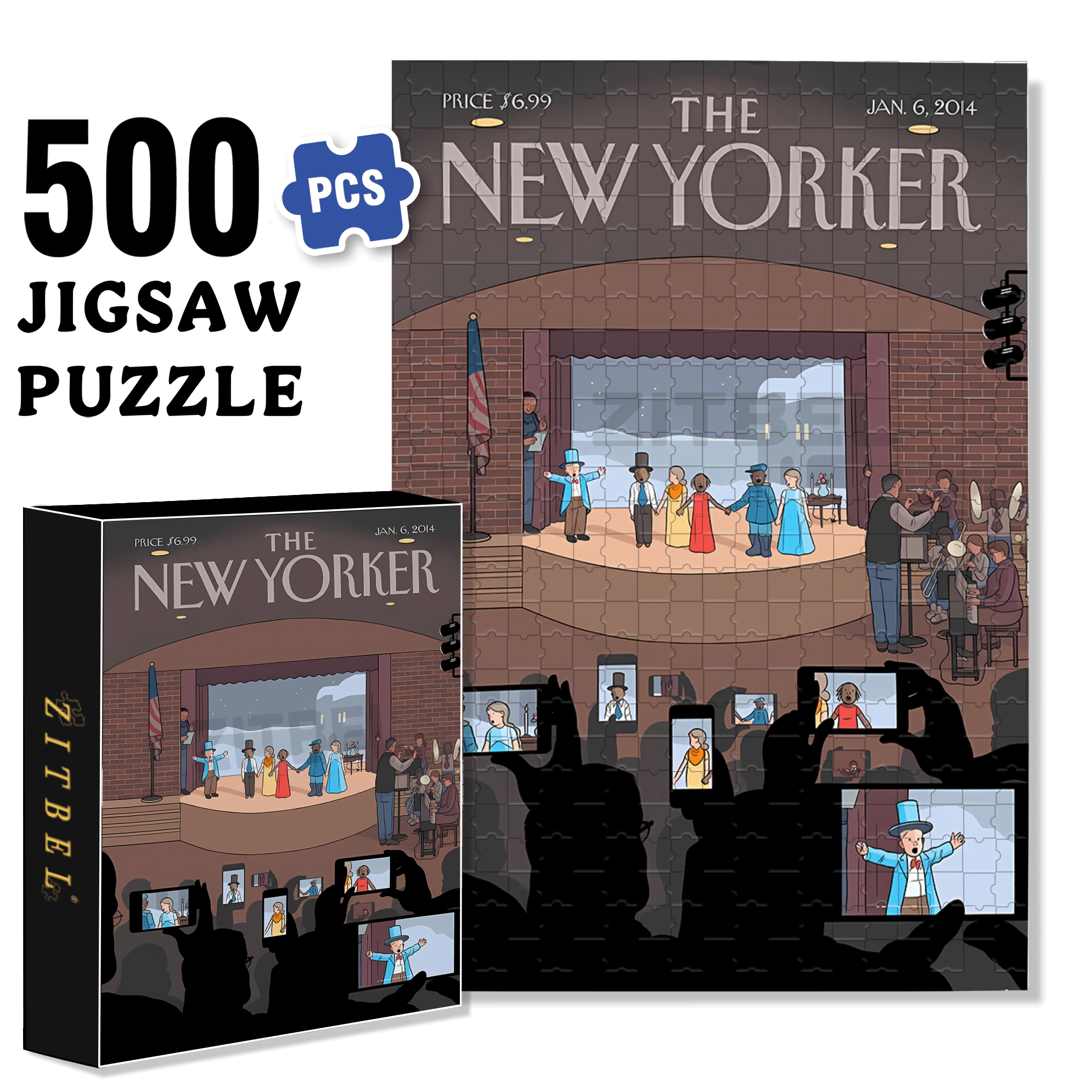 Open Day 500pcs/1000pcs Jigsaw Puzzle, Scratch-Resistant, Interactive Family Game & Brain-Boosting DIY Decor, Perfect for Halloween, Christmas & New Year Gifts, Family Puzzle Game