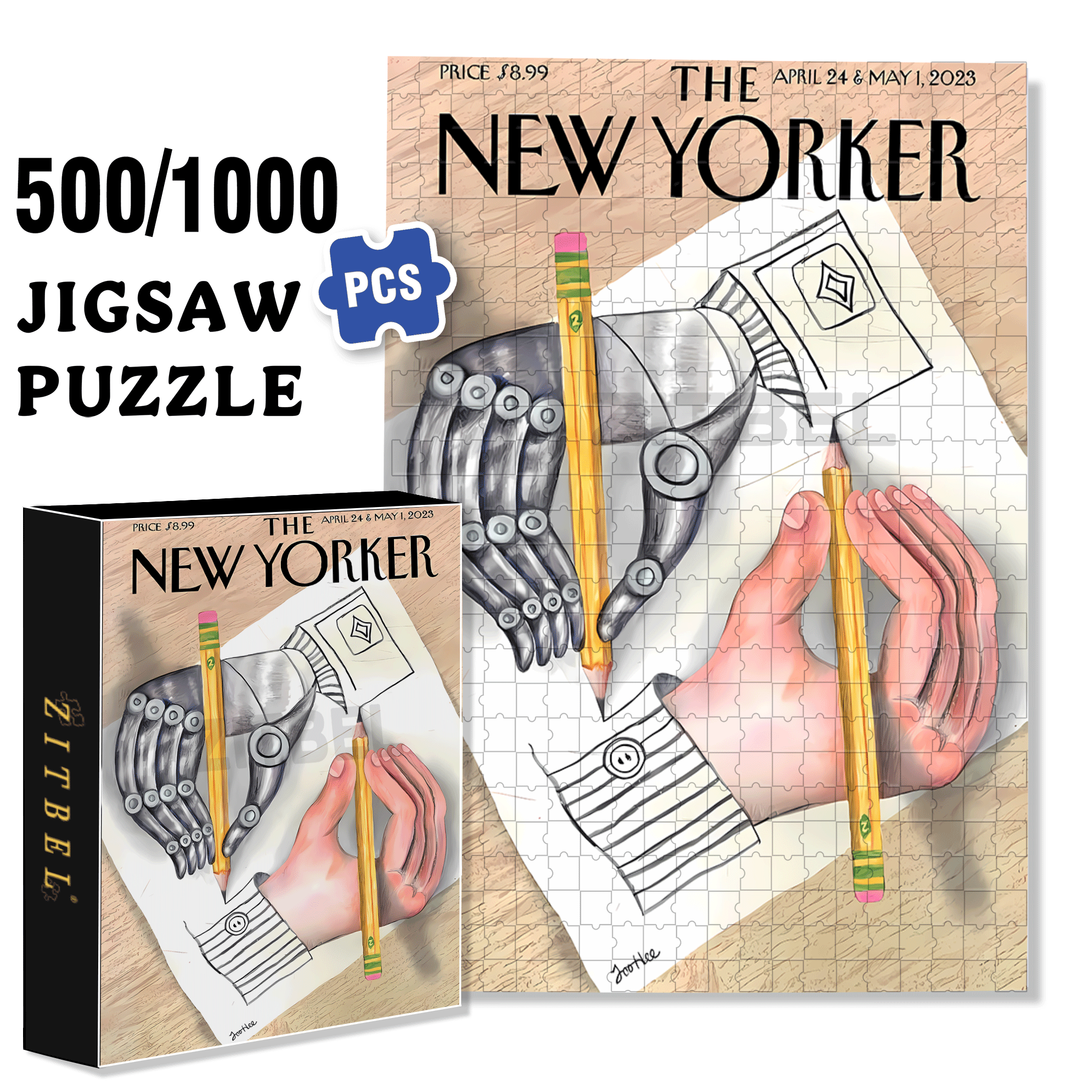 Present And Future 500pcs/1000pcs Jigsaw Puzzle, Scratch-Resistant, Interactive Family Game & Brain-Boosting DIY Decor, Perfect for Halloween, Christmas & New Year Gifts, Family Puzzle Game