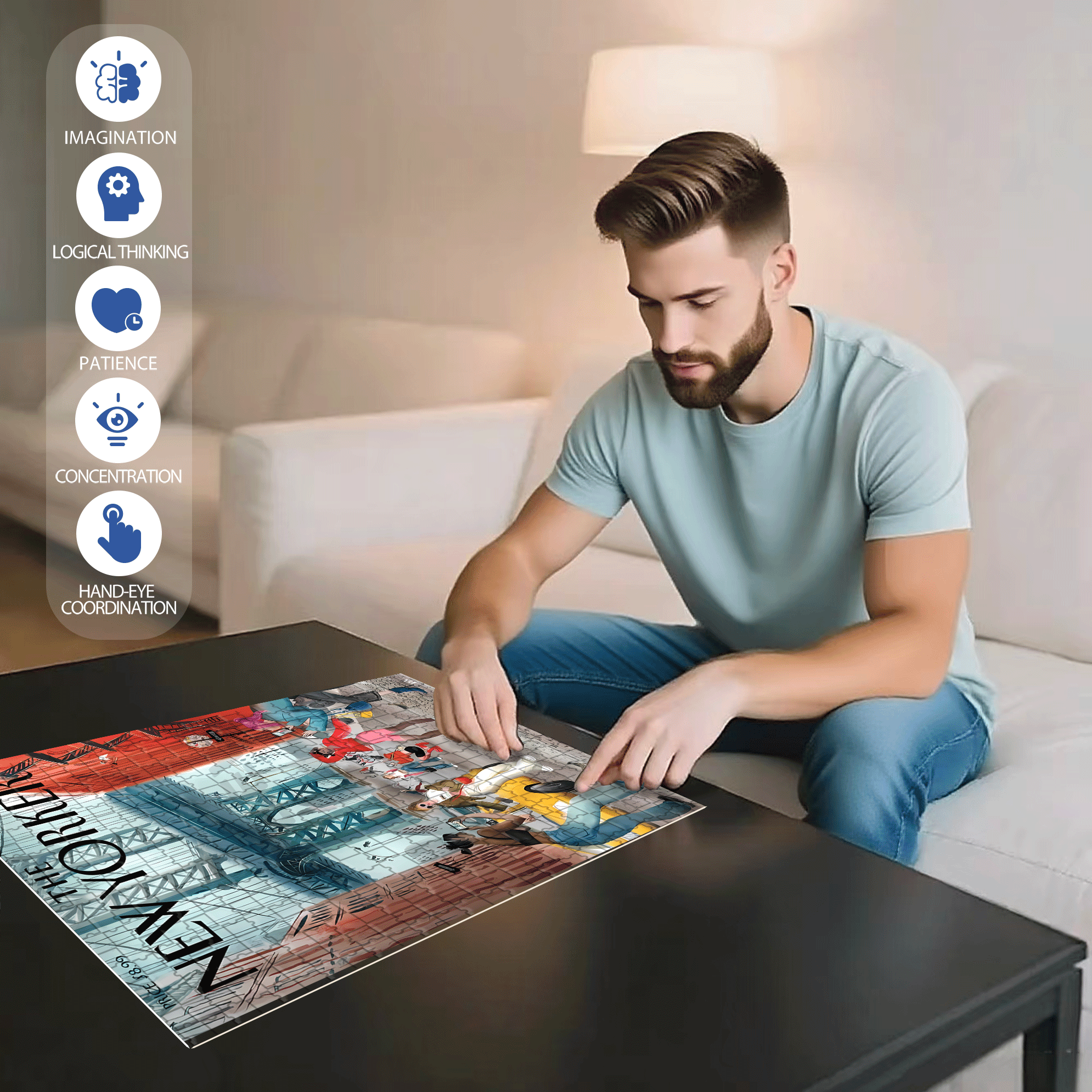 Private Photographer 500pcs/1000pcs Jigsaw Puzzle, Scratch-Resistant, Interactive Family Game & Brain-Boosting DIY Decor, Perfect for Halloween, Christmas & New Year Gifts, Family Puzzle Game