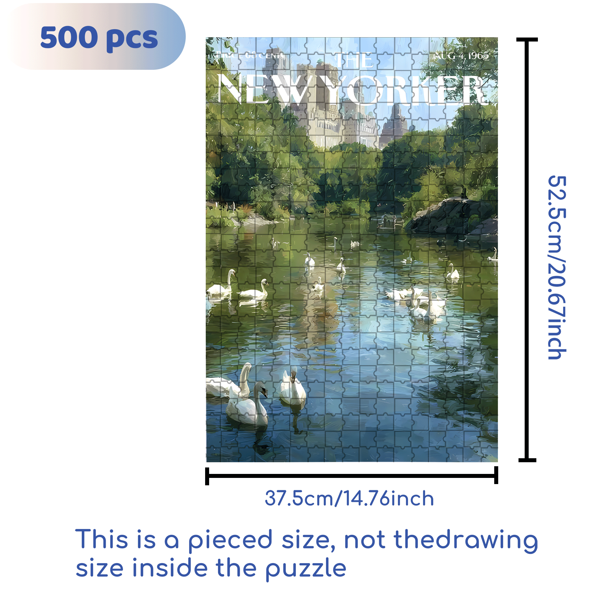Swan Lake 2 500pcs/1000pcs Jigsaw Puzzle, Scratch-Resistant, Interactive Family Game & Brain-Boosting DIY Decor, Perfect for Halloween, Christmas & New Year Gifts, Family Puzzle Game