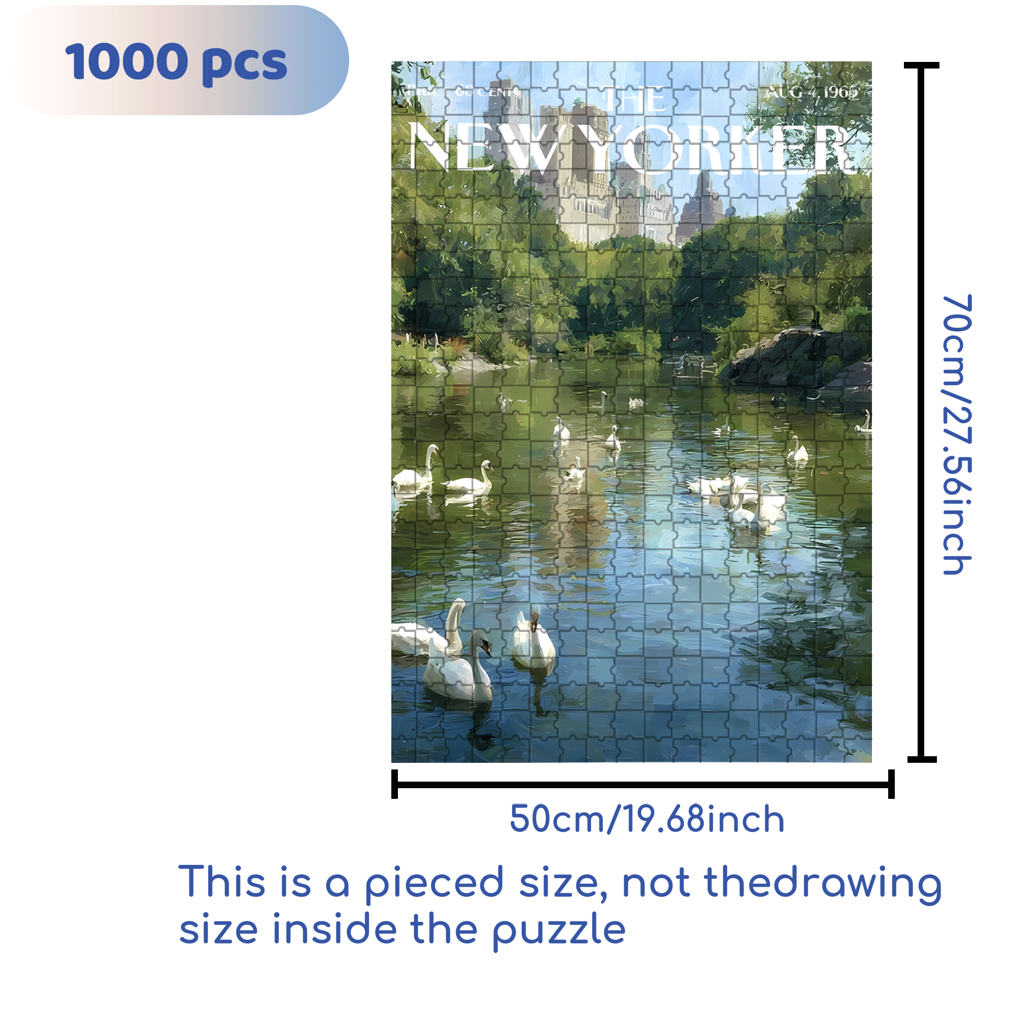 Swan Lake 2 500pcs/1000pcs Jigsaw Puzzle, Scratch-Resistant, Interactive Family Game & Brain-Boosting DIY Decor, Perfect for Halloween, Christmas & New Year Gifts, Family Puzzle Game