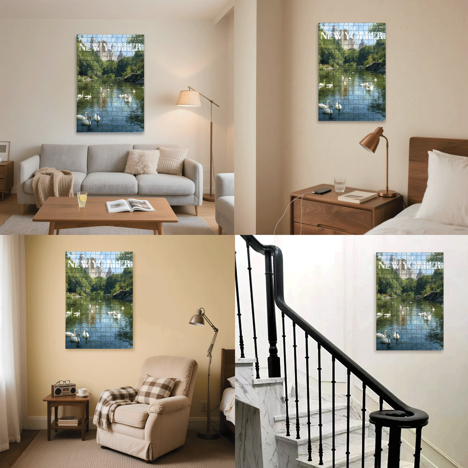 Swan Lake 2 500pcs/1000pcs Jigsaw Puzzle, Scratch-Resistant, Interactive Family Game & Brain-Boosting DIY Decor, Perfect for Halloween, Christmas & New Year Gifts, Family Puzzle Game