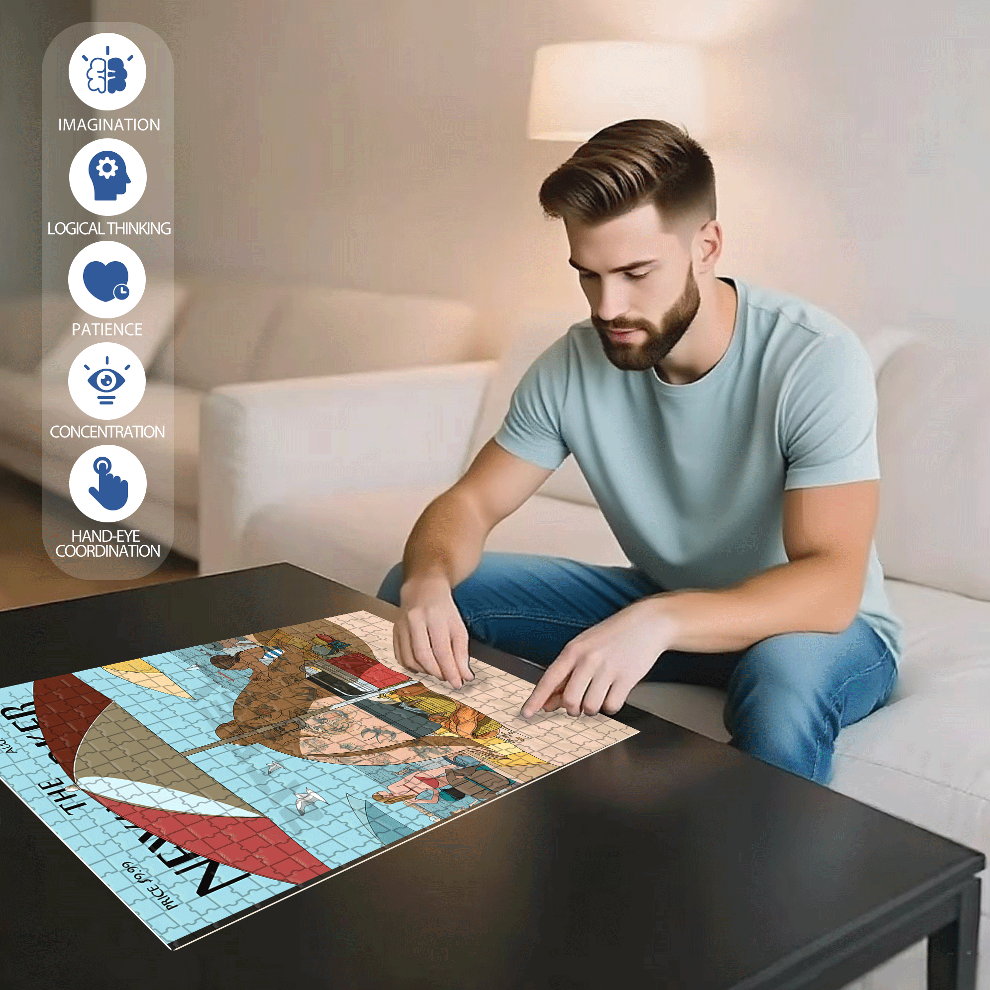 Tattoo Of Love 500pcs/1000pcs Jigsaw Puzzle, Scratch-Resistant, Interactive Family Game & Brain-Boosting DIY Decor, Perfect for Halloween, Christmas & New Year Gifts, Family Puzzle Game
