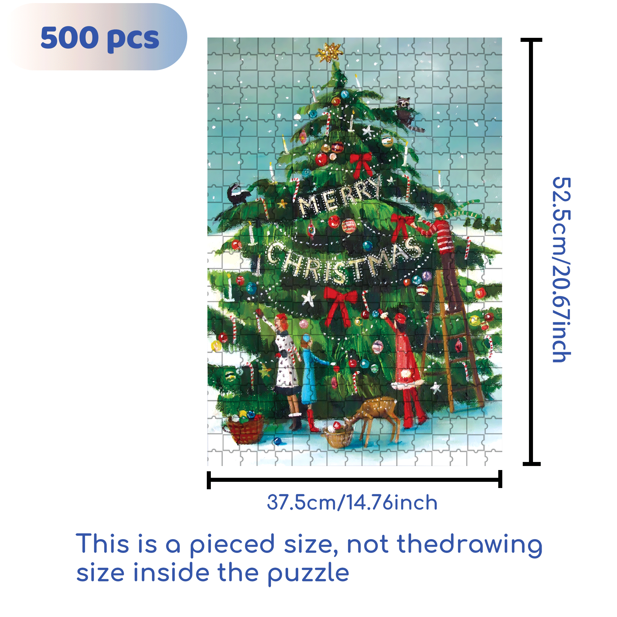 The Peppermint Family 500pcs/1000pcs Jigsaw Puzzle, Scratch-Resistant, Interactive Family Game & Brain-Boosting DIY Decor, Perfect for Halloween, Christmas & New Year Gifts, Family Puzzle Game