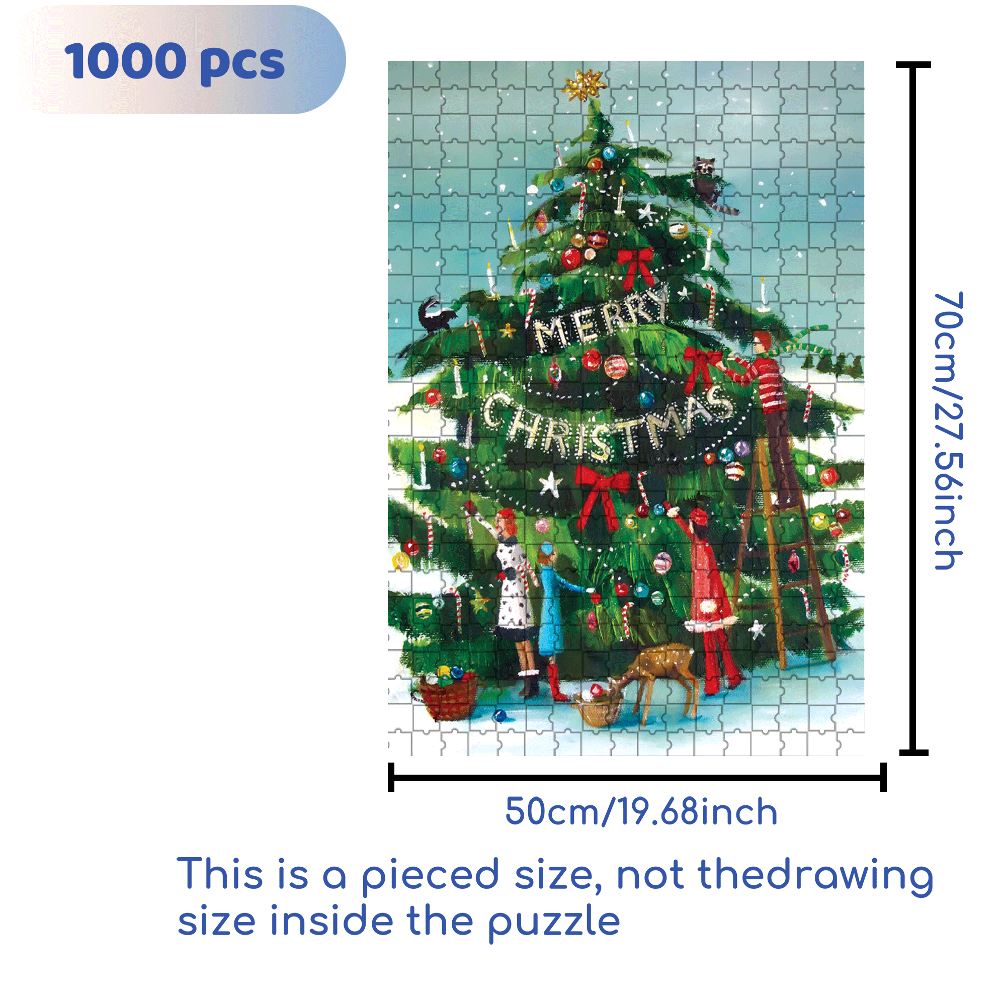 The Peppermint Family 500pcs/1000pcs Jigsaw Puzzle, Scratch-Resistant, Interactive Family Game & Brain-Boosting DIY Decor, Perfect for Halloween, Christmas & New Year Gifts, Family Puzzle Game